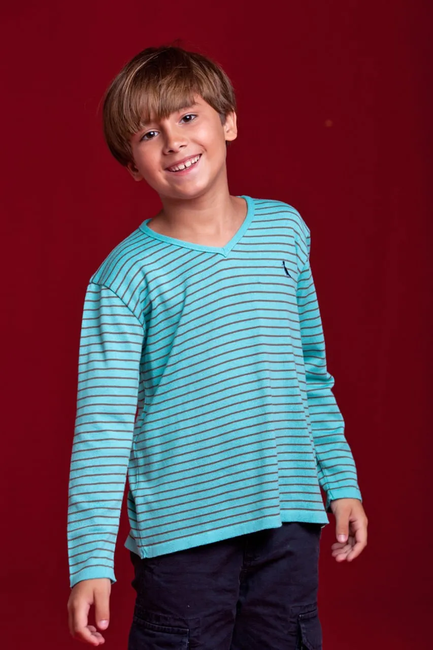 Sweater Mini V Listrado | Mini