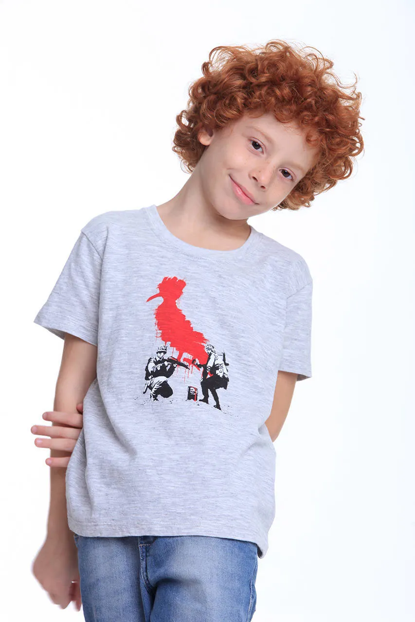 T-shirt Mini Picapau Soldados Mescla | Mini