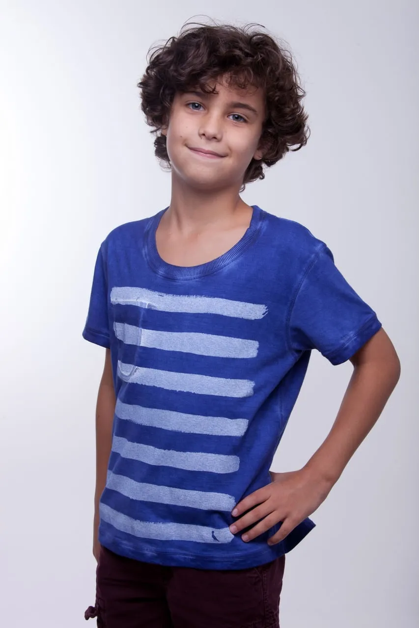 T-SHIRT MINI NAVY BOLSO DUPLA FACE