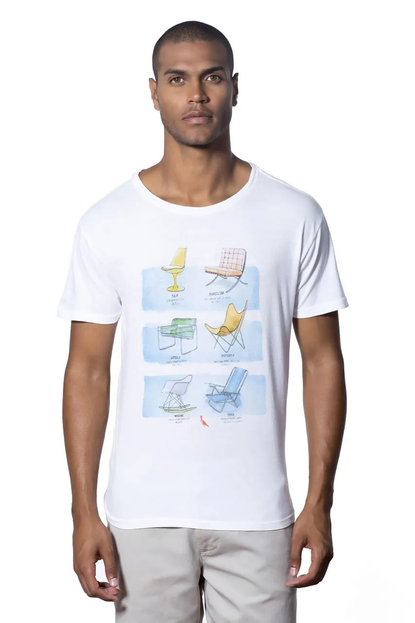 CAMISETA CADEIRAS DESIGN
