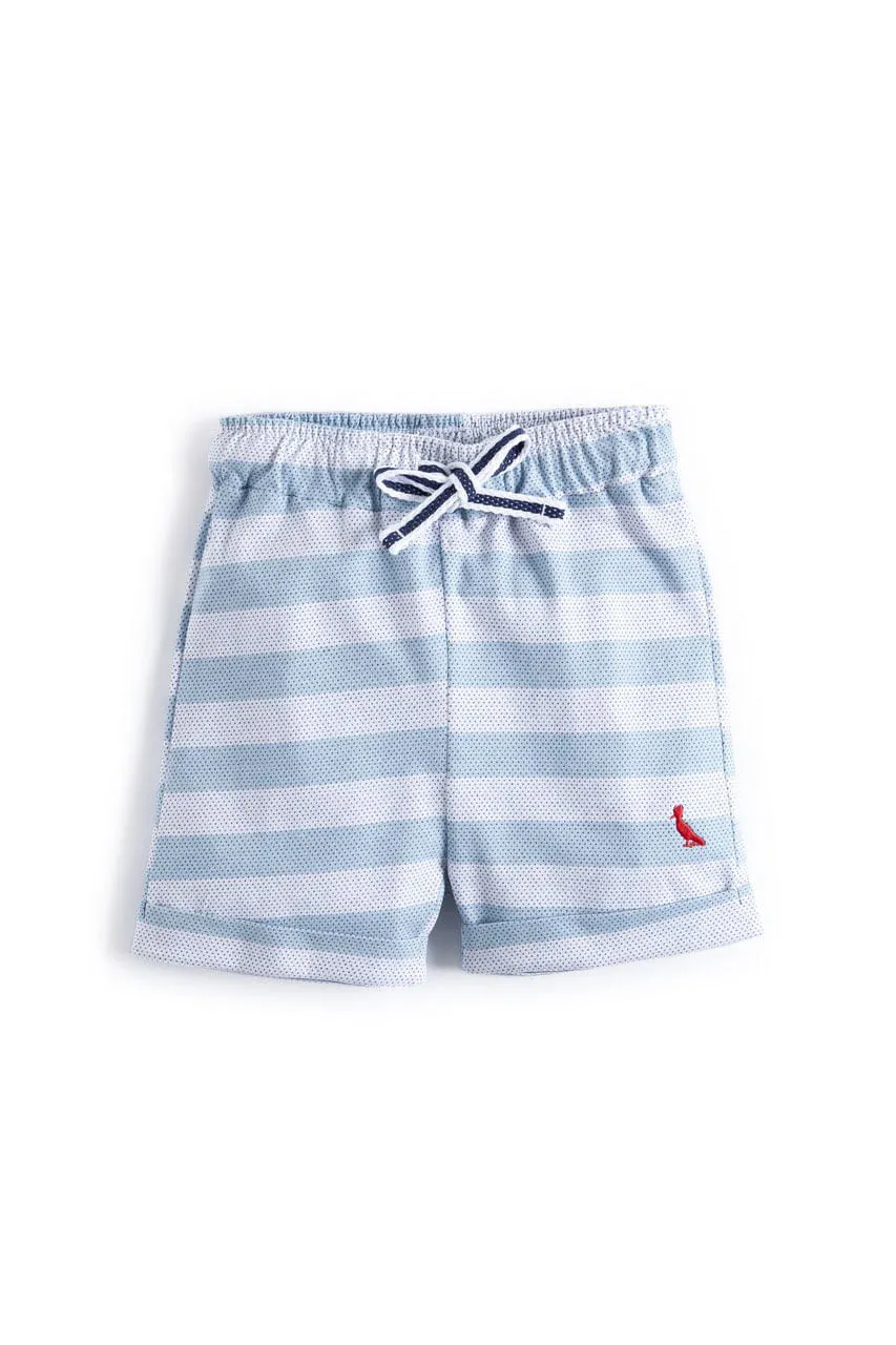 Bermuda Bb Malha Dots Azul | Mini