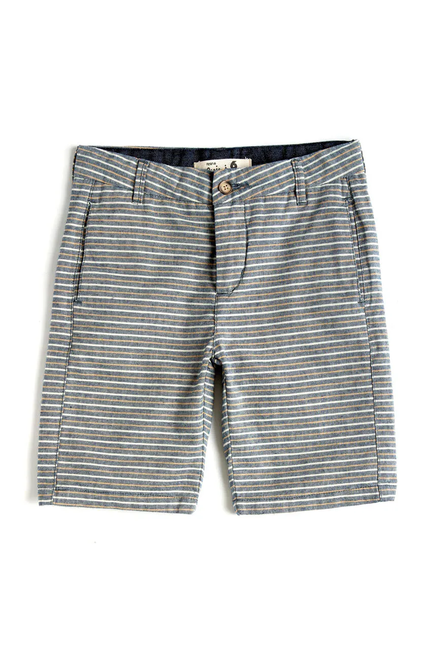 Bermuda Mini Casual Listras Indigo | Mini