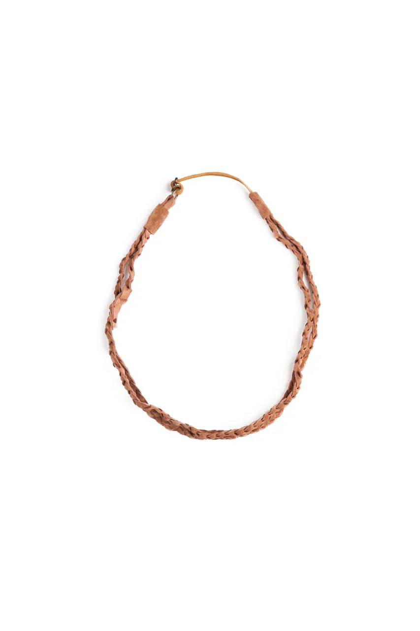 TIARA COURO TRANÇADO MENINA