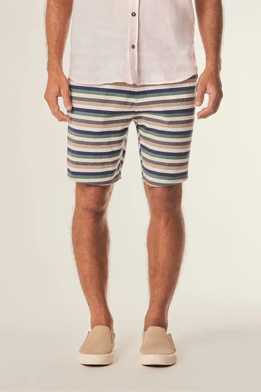 BERMUDA MOLETOM LISTRADO GRADIENTE