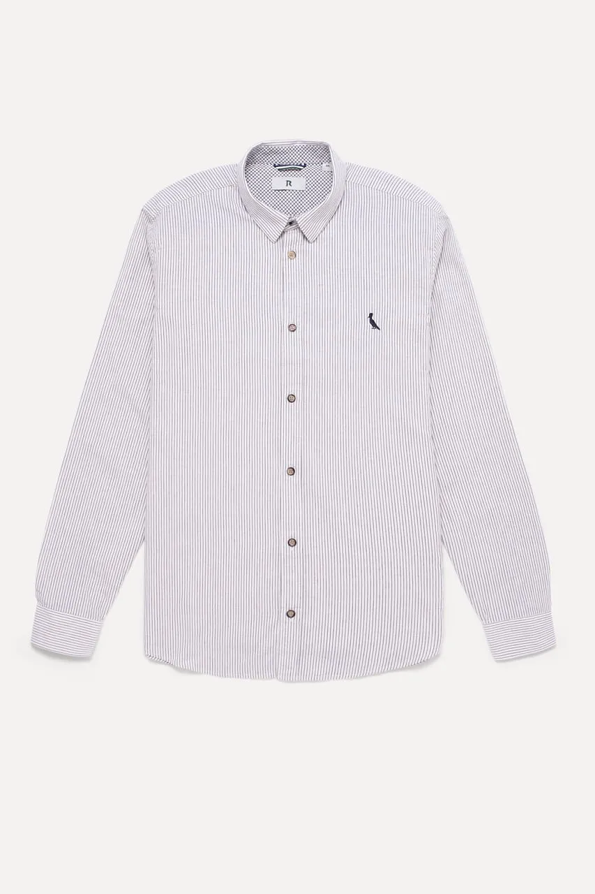 CAMISA ML LINHO LISTRA NAVY