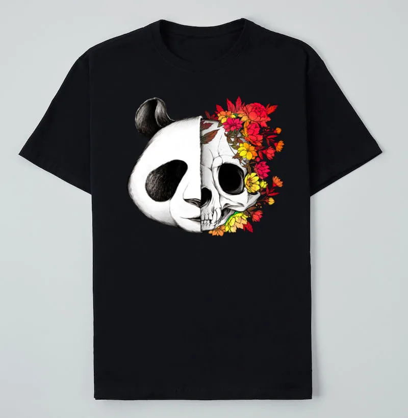 CAMISETA MASC PANDA SKULL ROCK