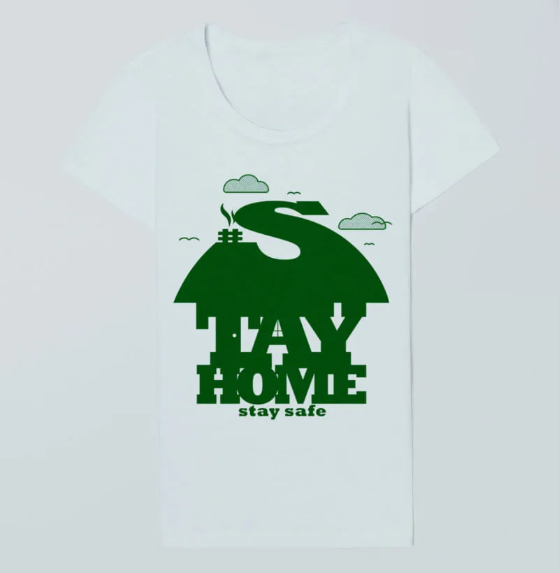 CAMISETA FEM STAY HOME STAY SAFE