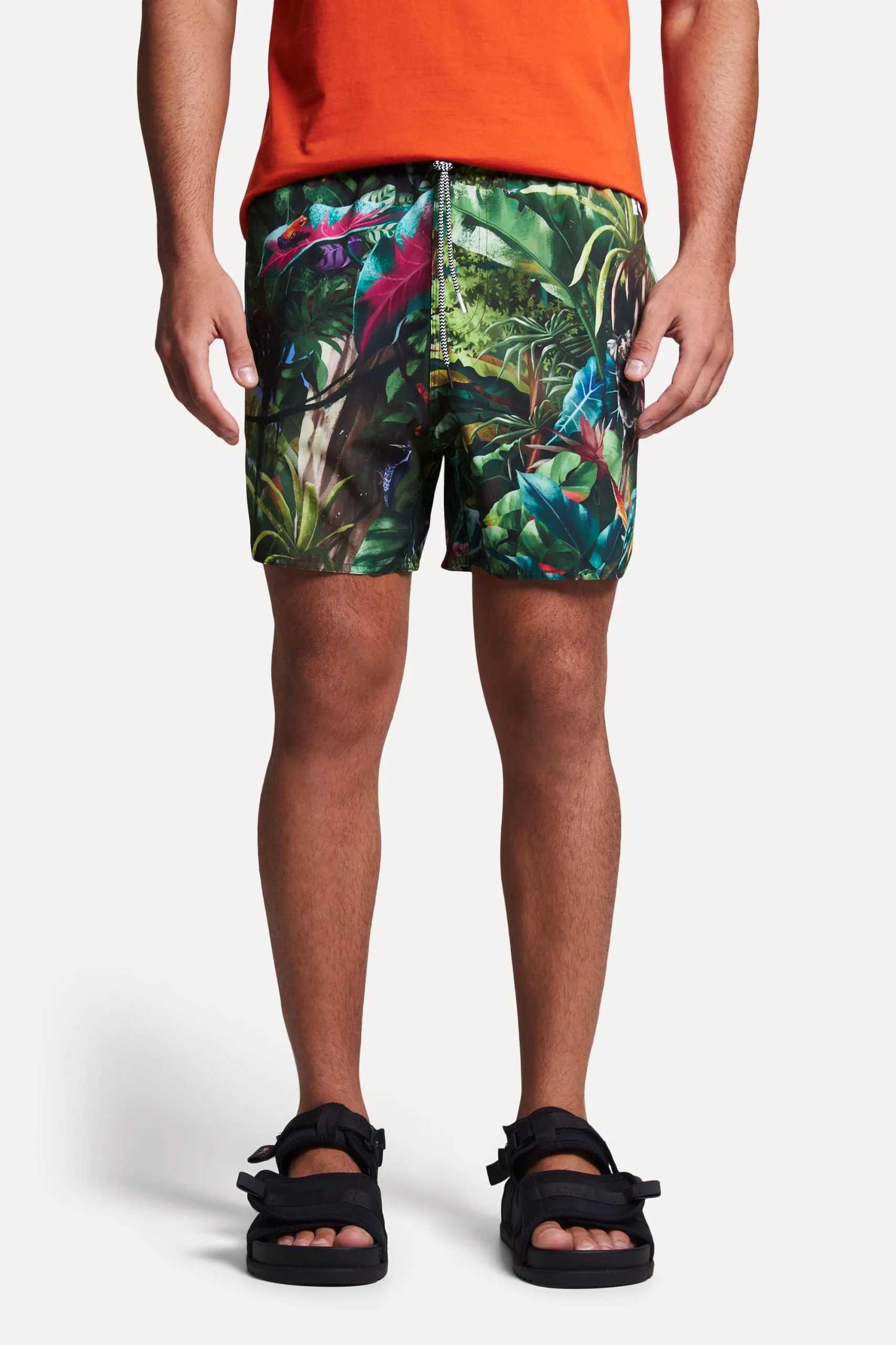 SHORT PRAIA ESTAMPADO PARAISO TROPICAL