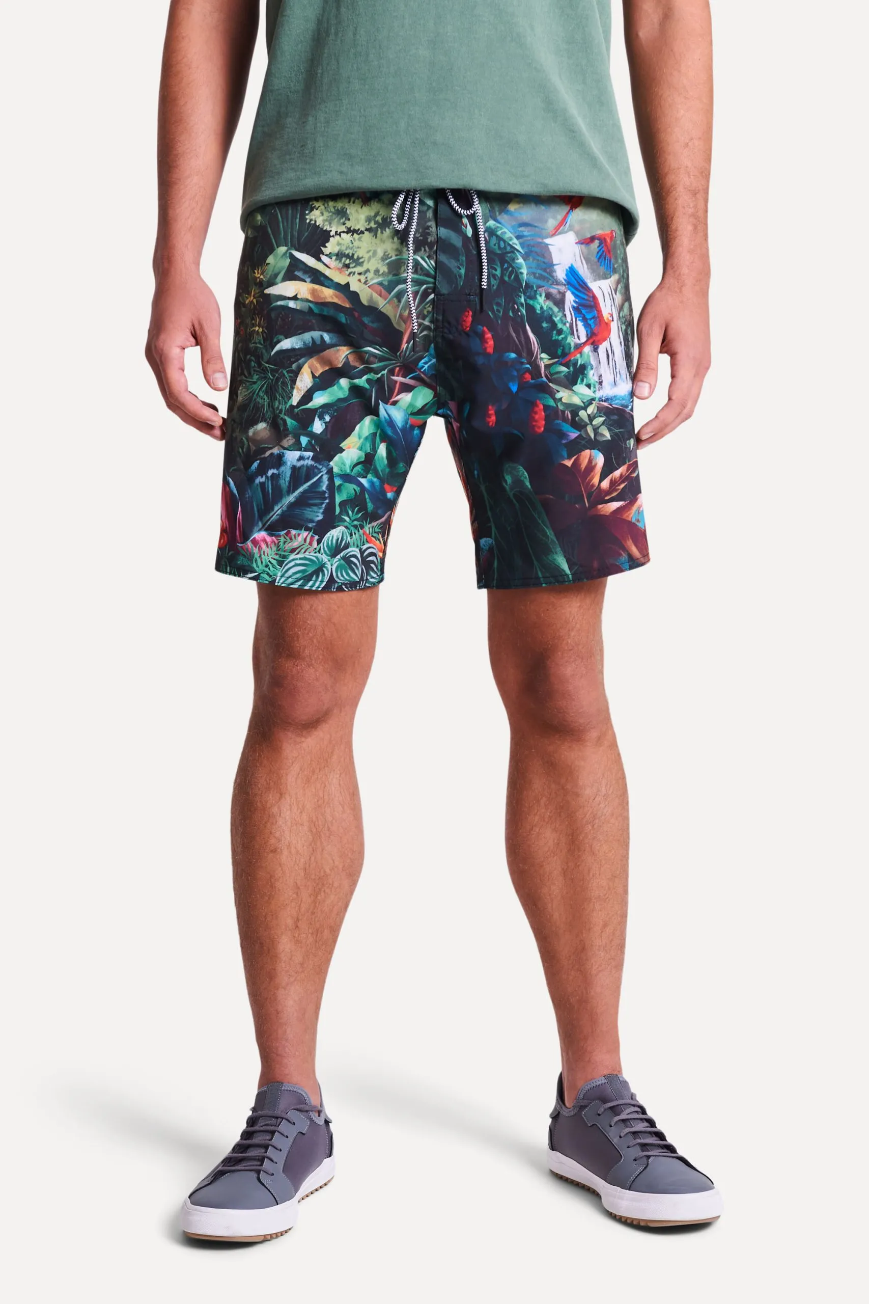 BERMUDA DE PRAIA ESTAMP PARAISO TROPICAL