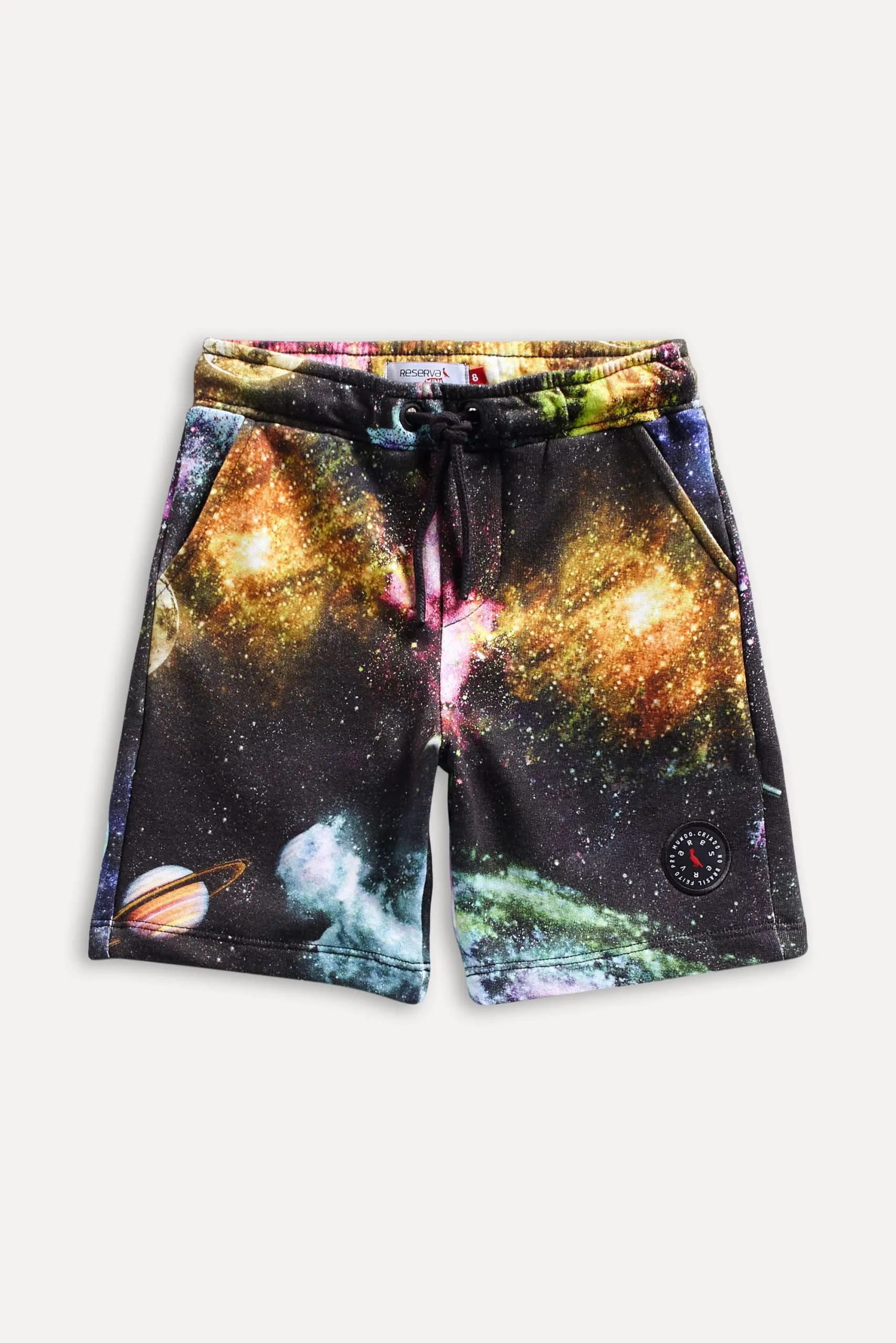 BERMUDA MOLETOM MINI ESTAMPA SPACE