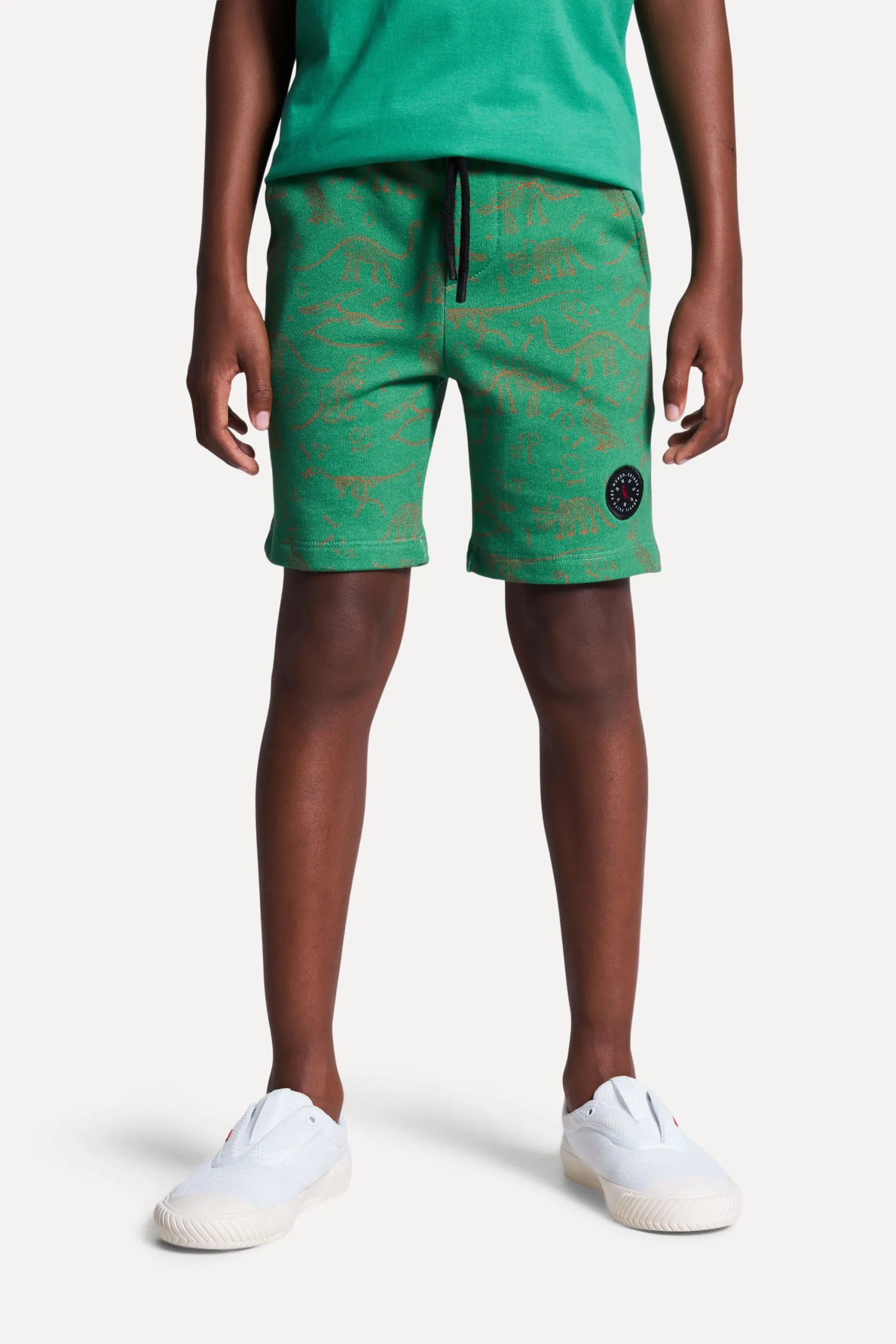 BERMUDA MOLETOM MINI ESTAMPA DINO