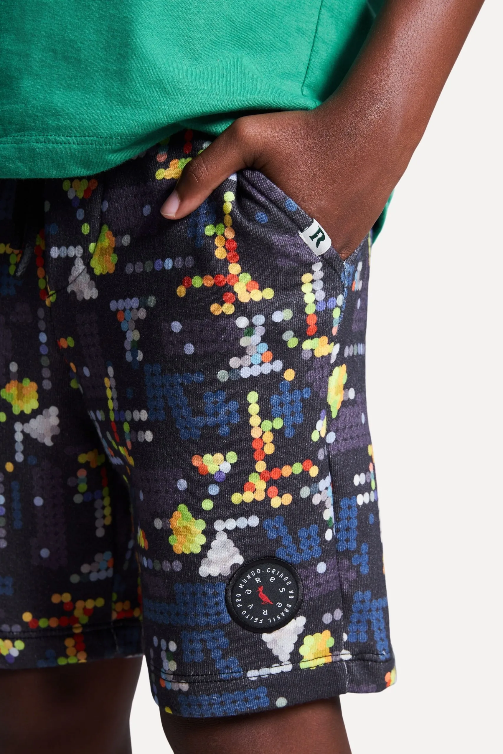 BERMUDA MOLETOM MINI ESTAMPA PIXEL