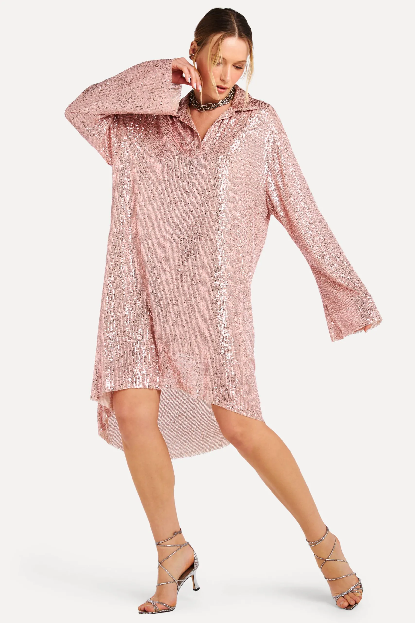 VESTIDO MANGA LONGA GLAM