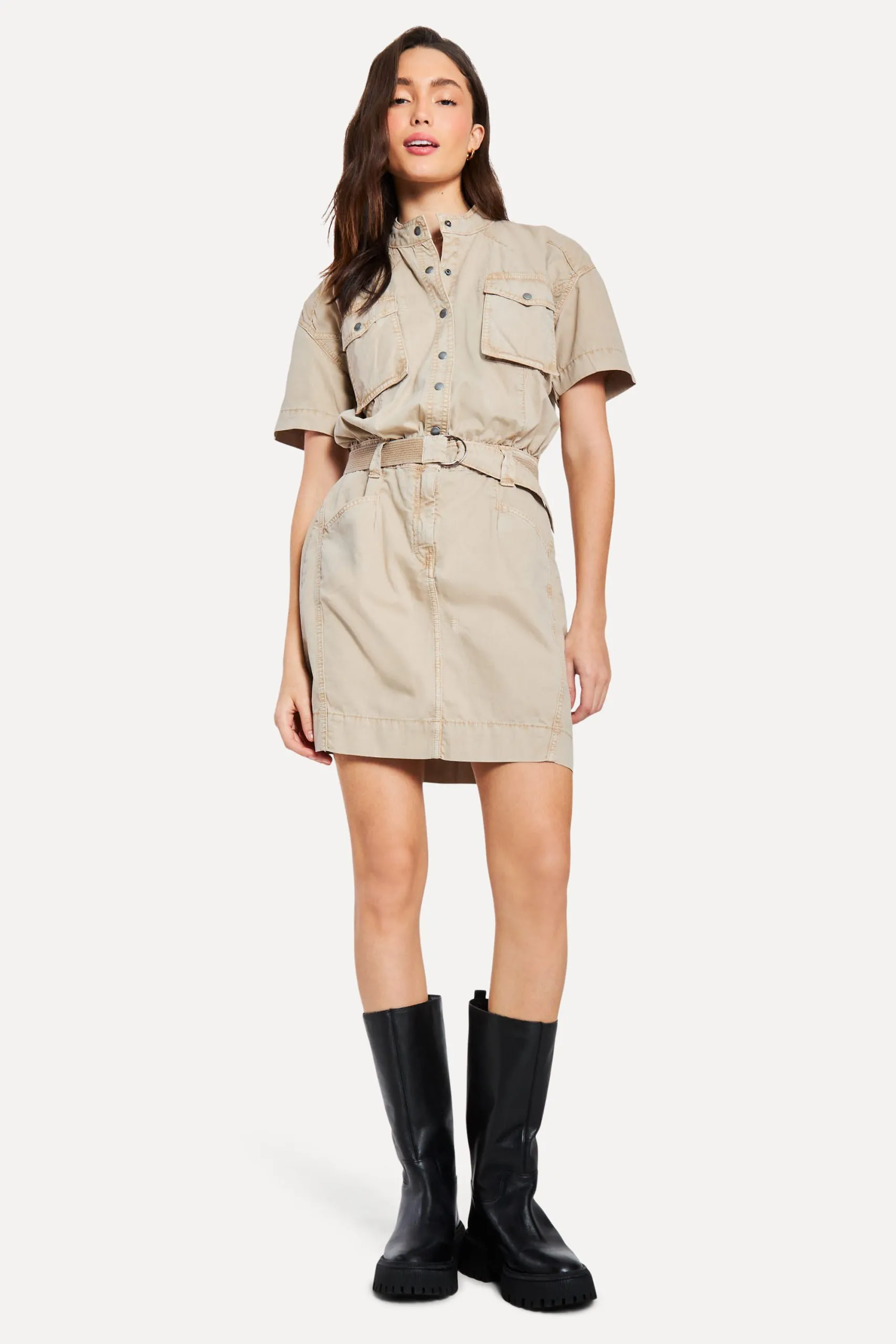 VESTIDO SARJA UTILITARIO COLOR