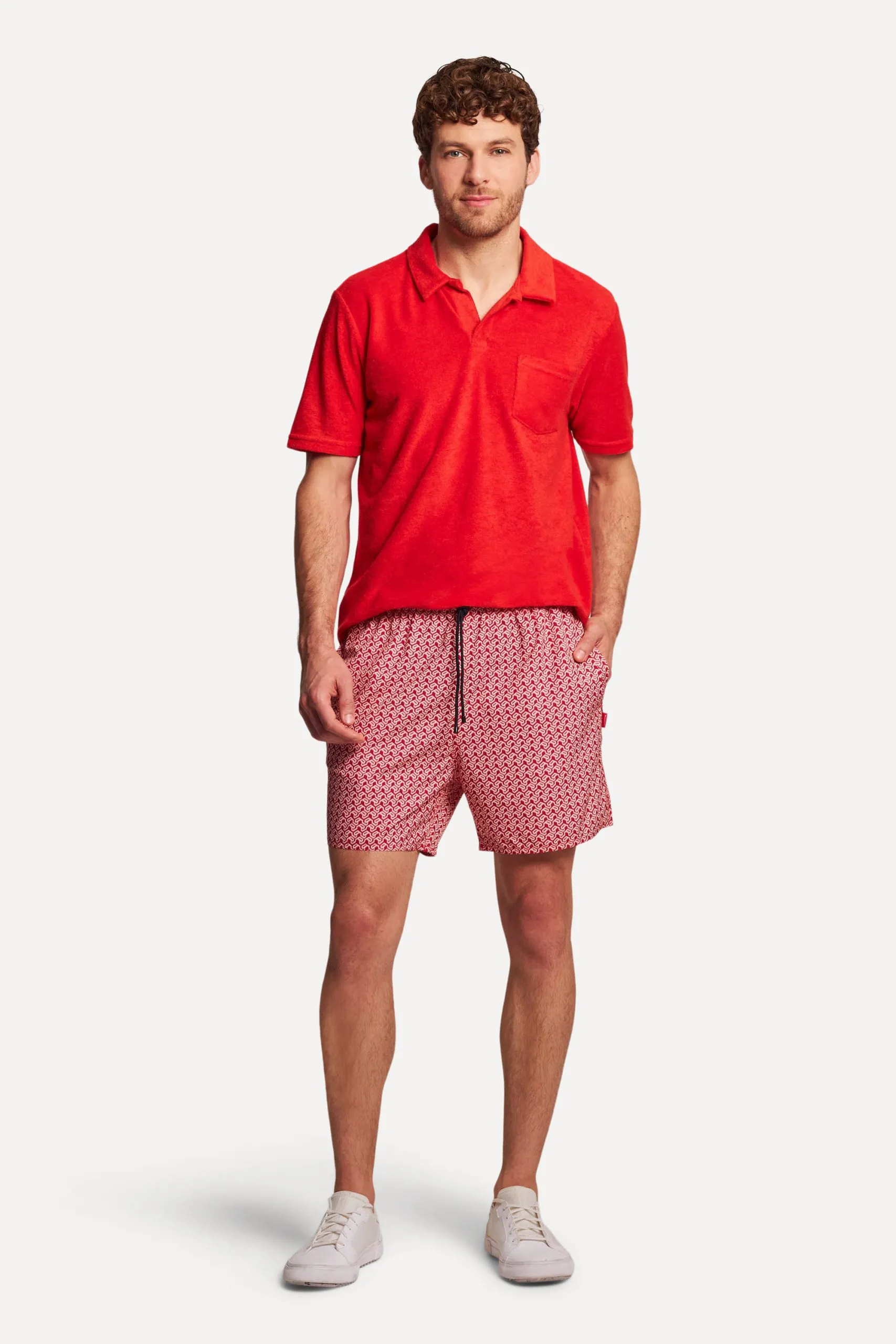 SHORT PRAIA ESTAMPADO LABIRINTO