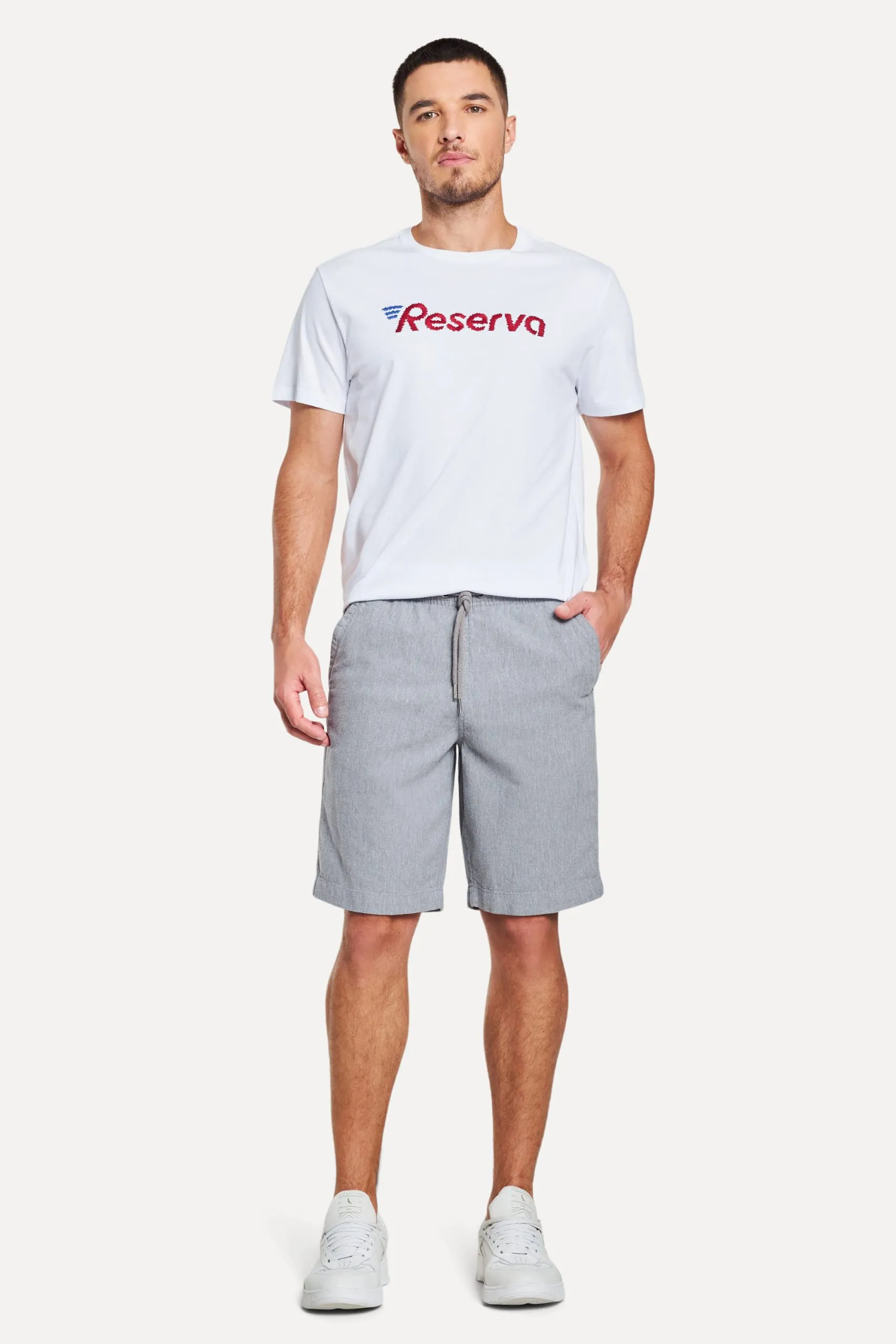 BERMUDA ELASTICO LINHO MIX