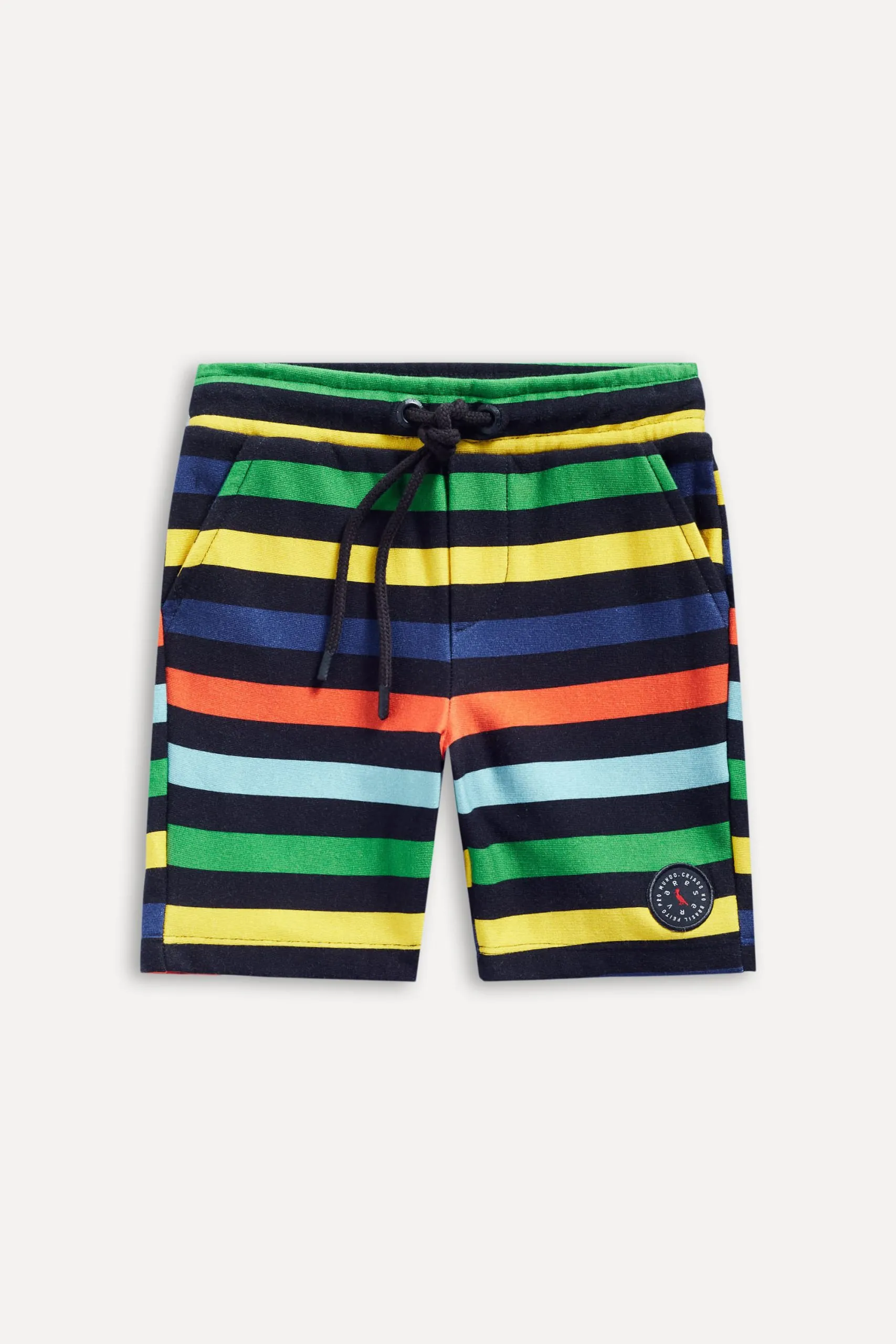 BERMUDA MOLETOM MINI ESTAMPA LISTRACOLOR