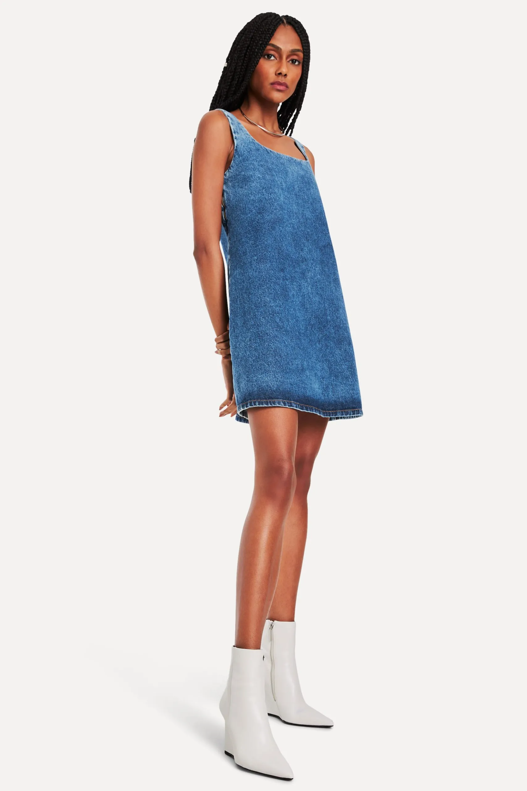 VESTIDO CURTO JEANS ALCAS