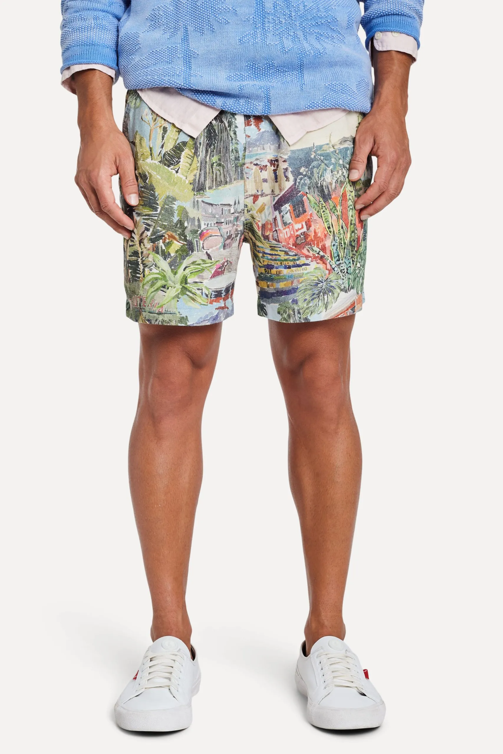SHORT CASUAL LINHO ESTAMPADO CARIOCA