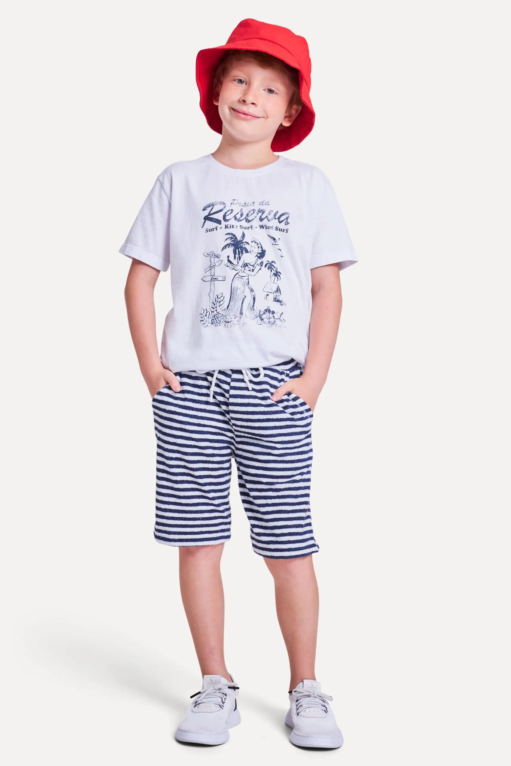 BERMUDA MINI ATOALHADA LISTRADA