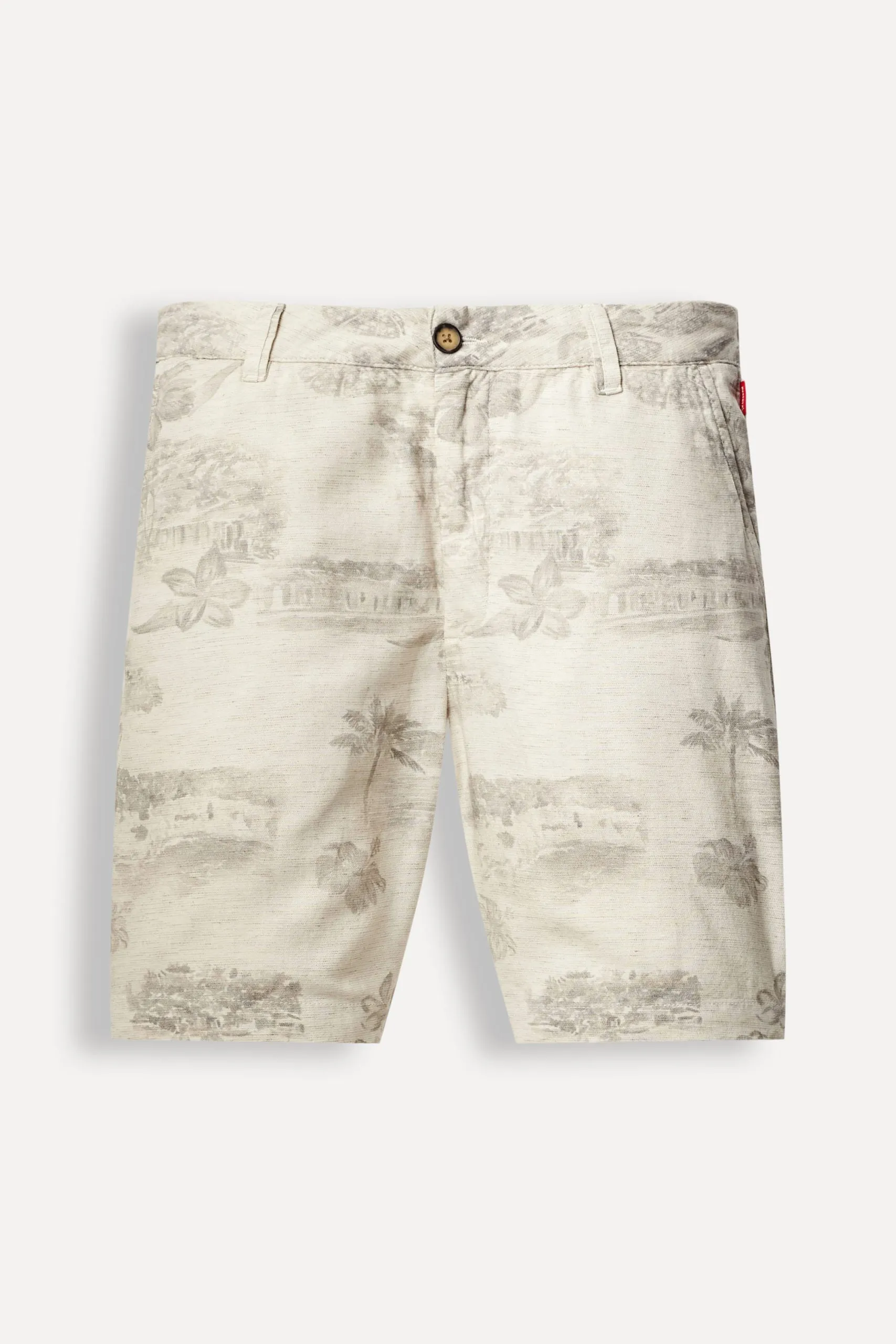 BERMUDA CASUAL LINHO ESTAMPADO MARE
