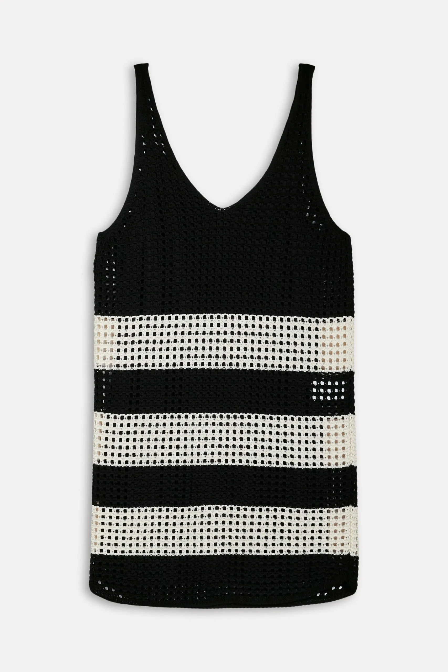 VESTIDO TRICOT LISTRADO BICOLOR