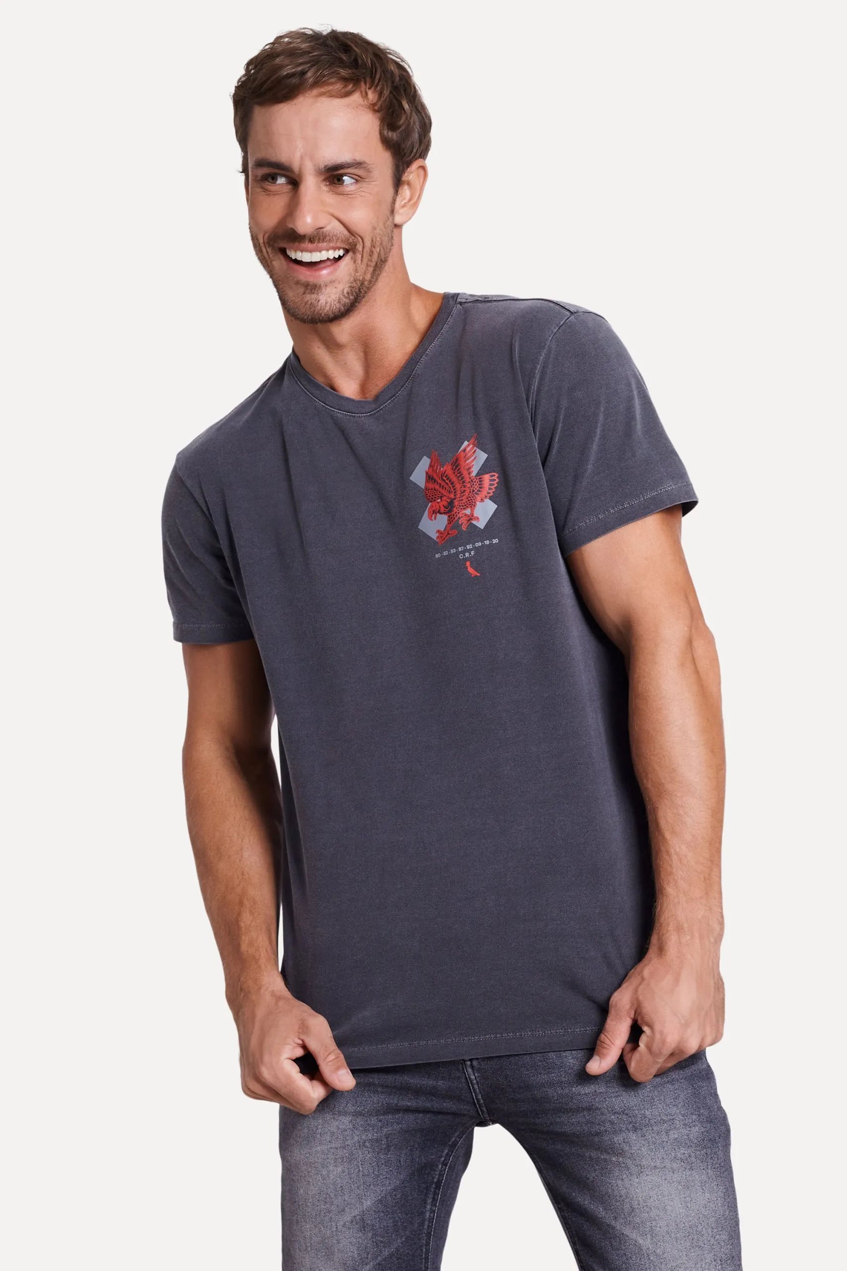 CAMISETA ESTAMPADA URUBU PEITO FLA