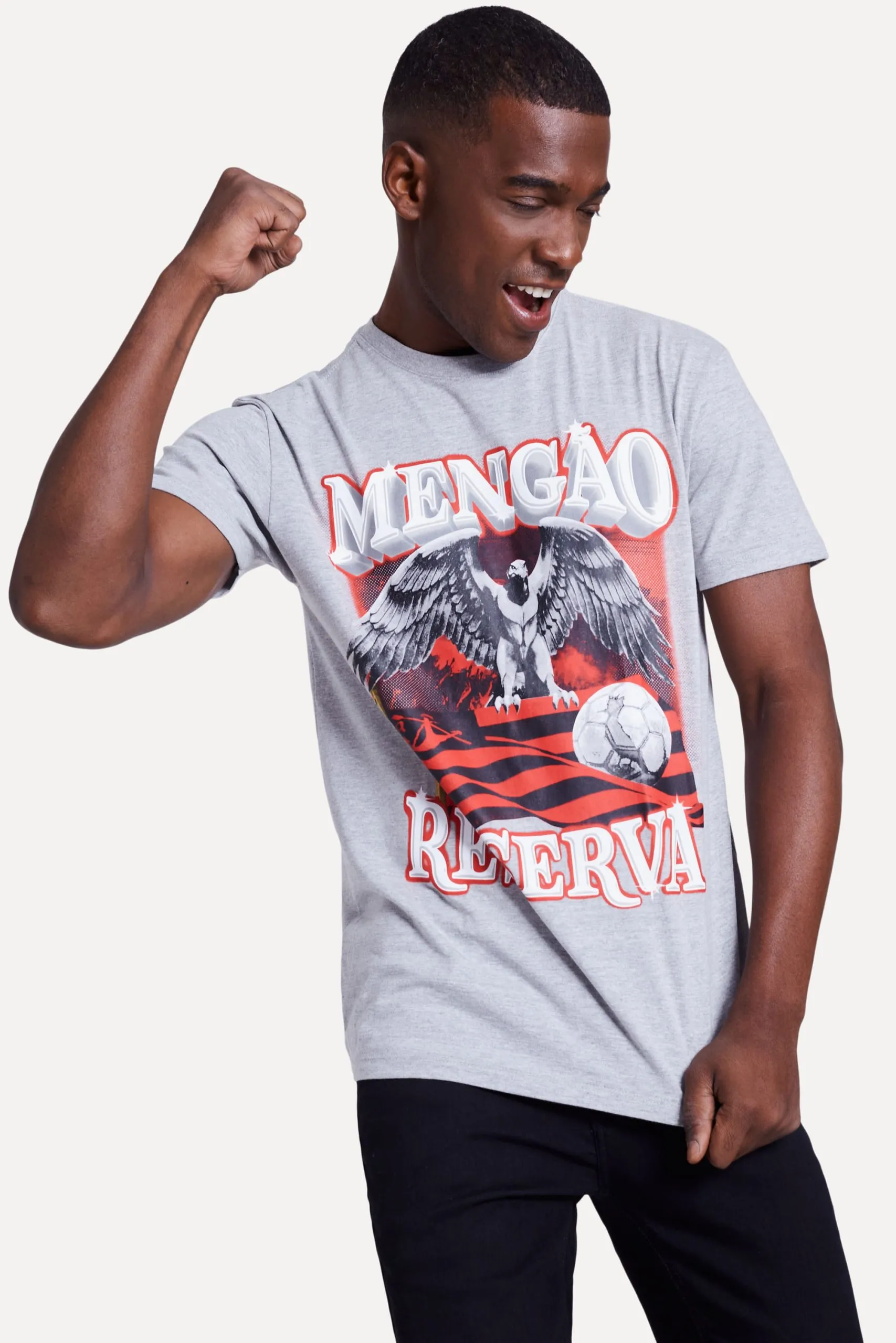 CAMISETA ESTAMPADA MENGAO DO CORACAO FLA