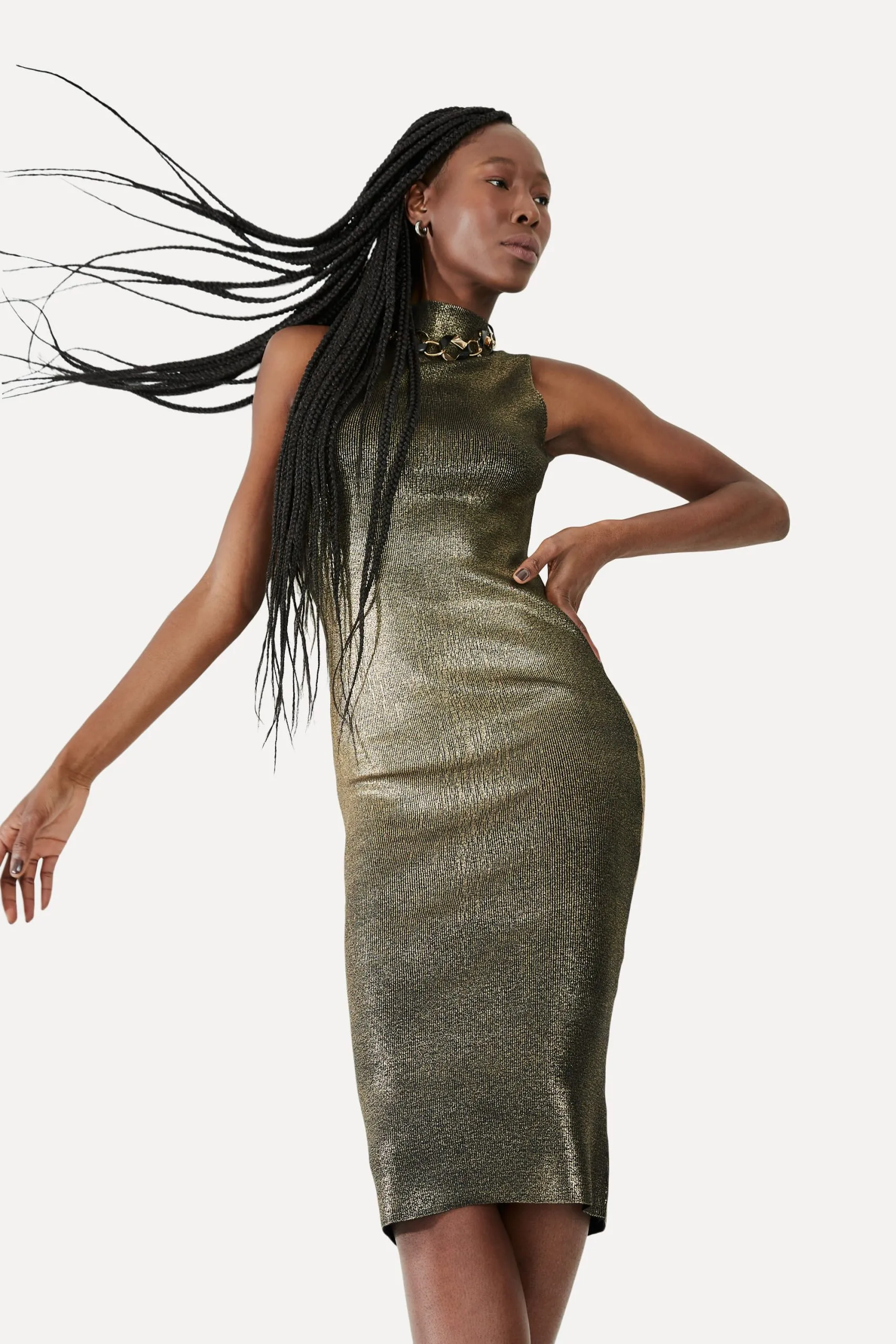 VESTIDO TRICOT FOIL MIDI