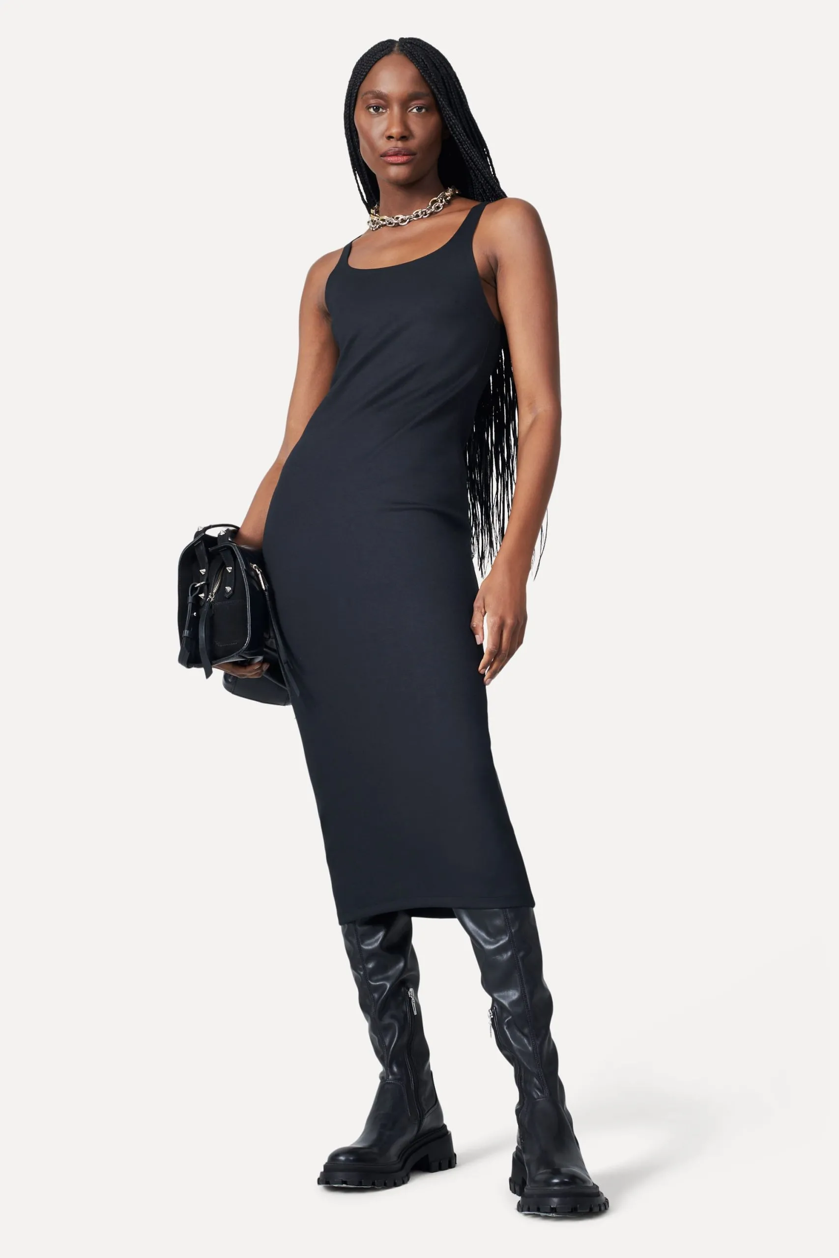 VESTIDO MALHA MIDI ESTRUTURADO