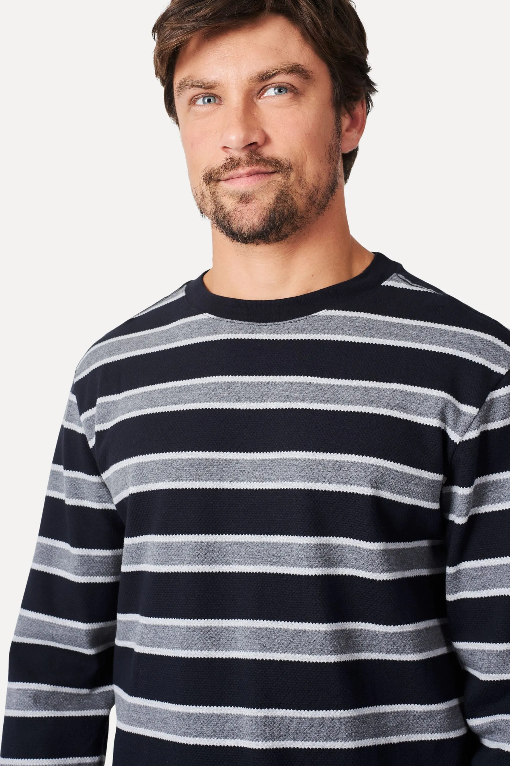 SUETER LISTRADO TEXTURA FAVO