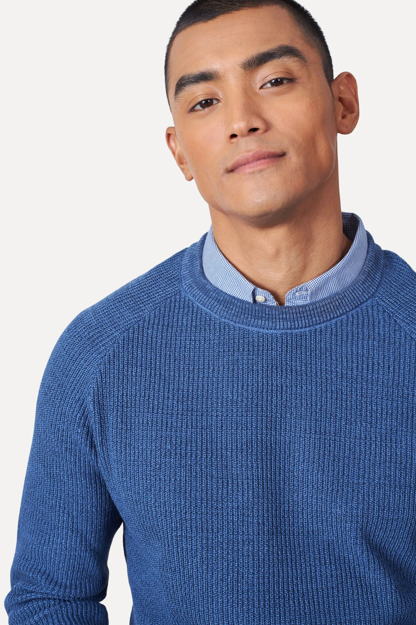 TRICOT RAGLAN CANELADO MESCLA