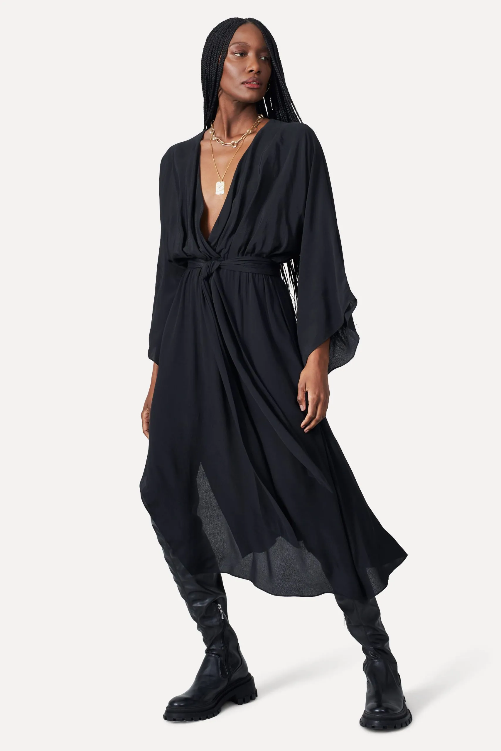 VESTIDO MIDI TRANSPASSE BLACK