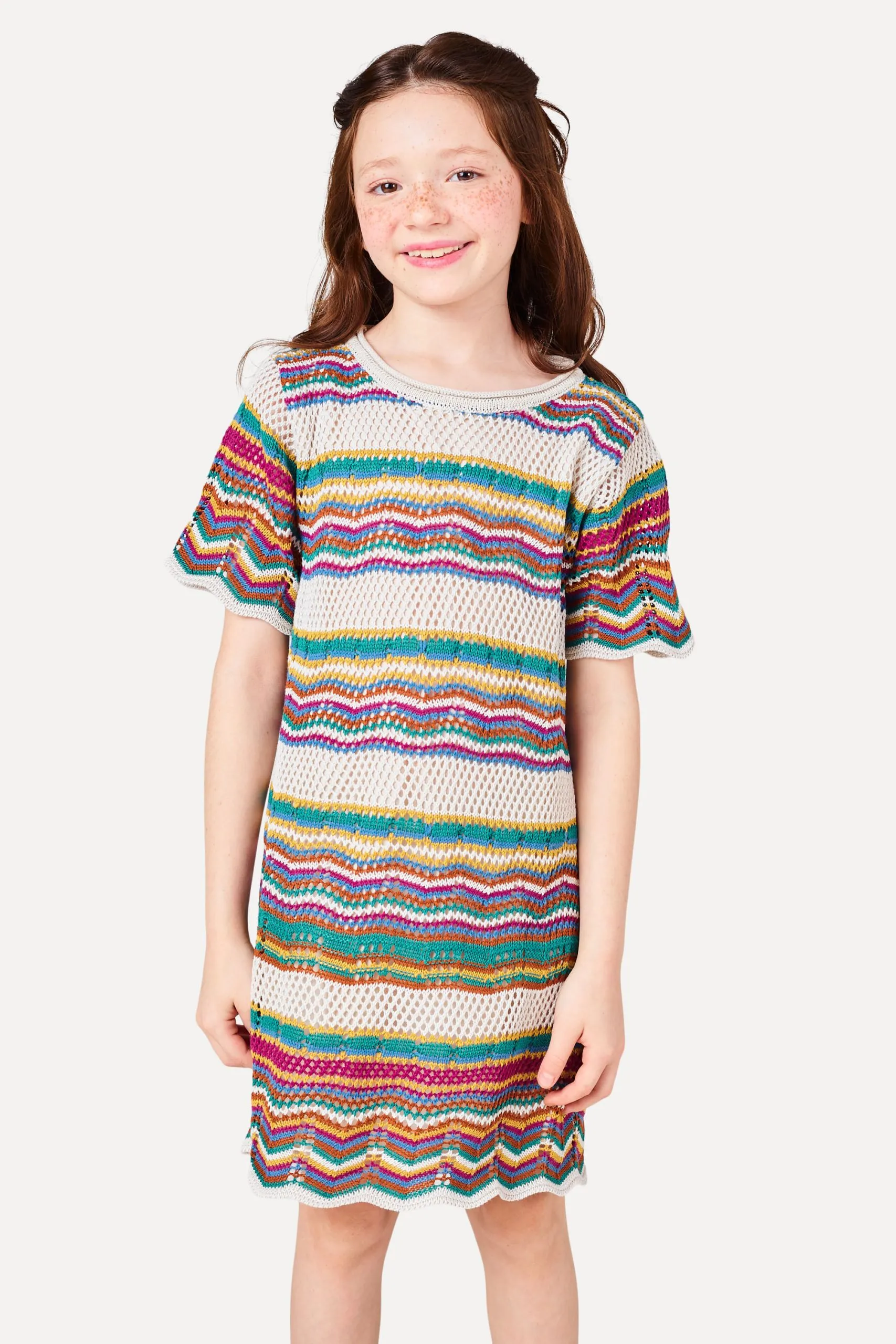 VESTIDO MENINA TRICOT COLORIDO