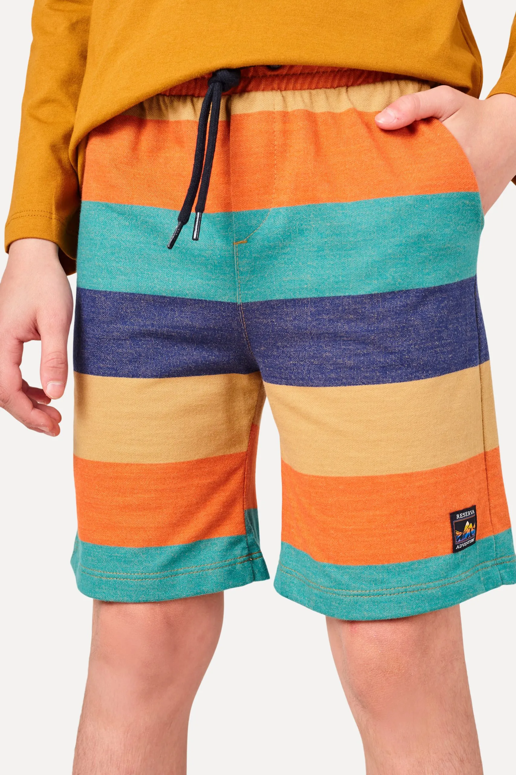 BERMUDA MINI MOLETOM LISTRA CAMP