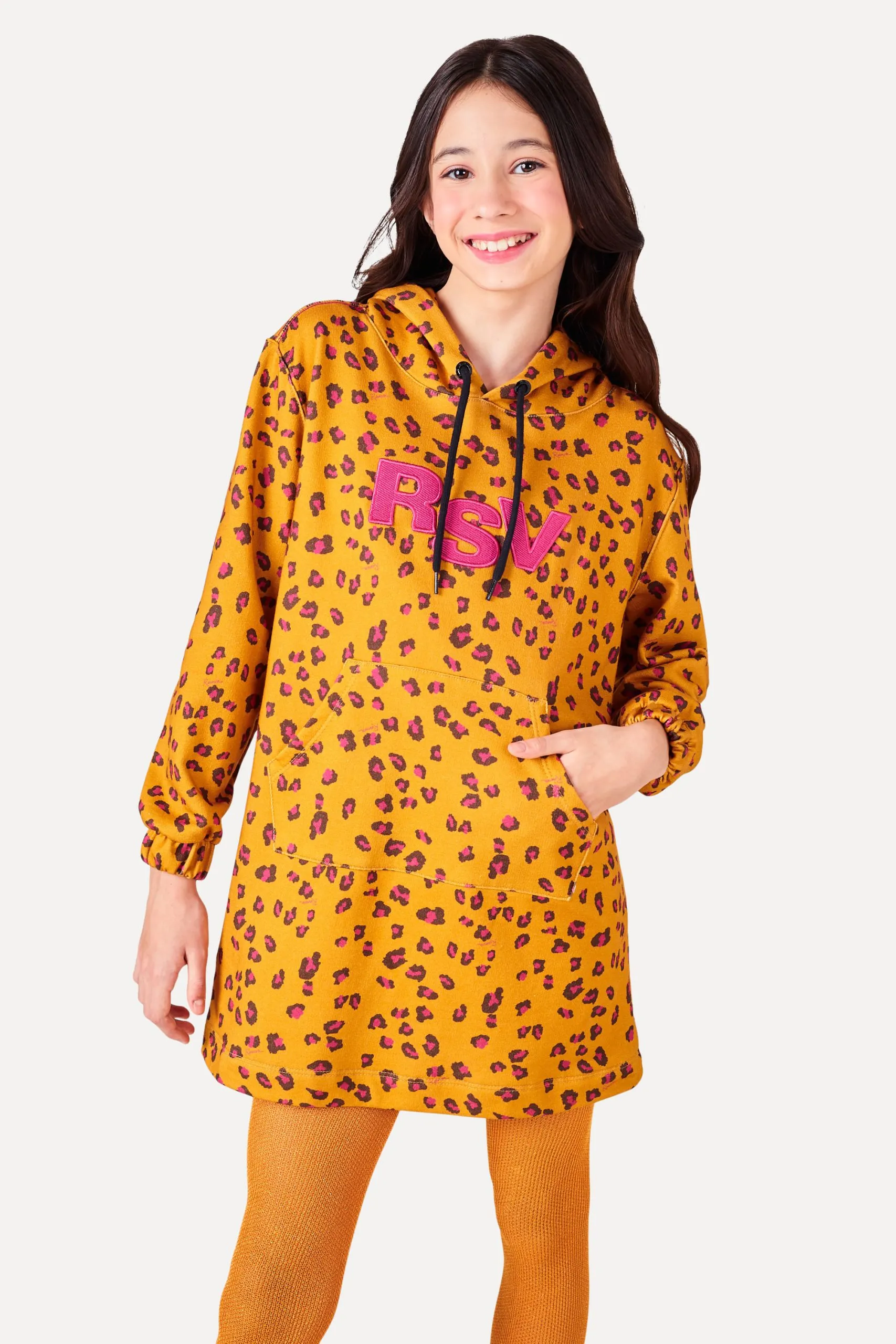 VESTIDO MENINA MOLETOM ONCINHA