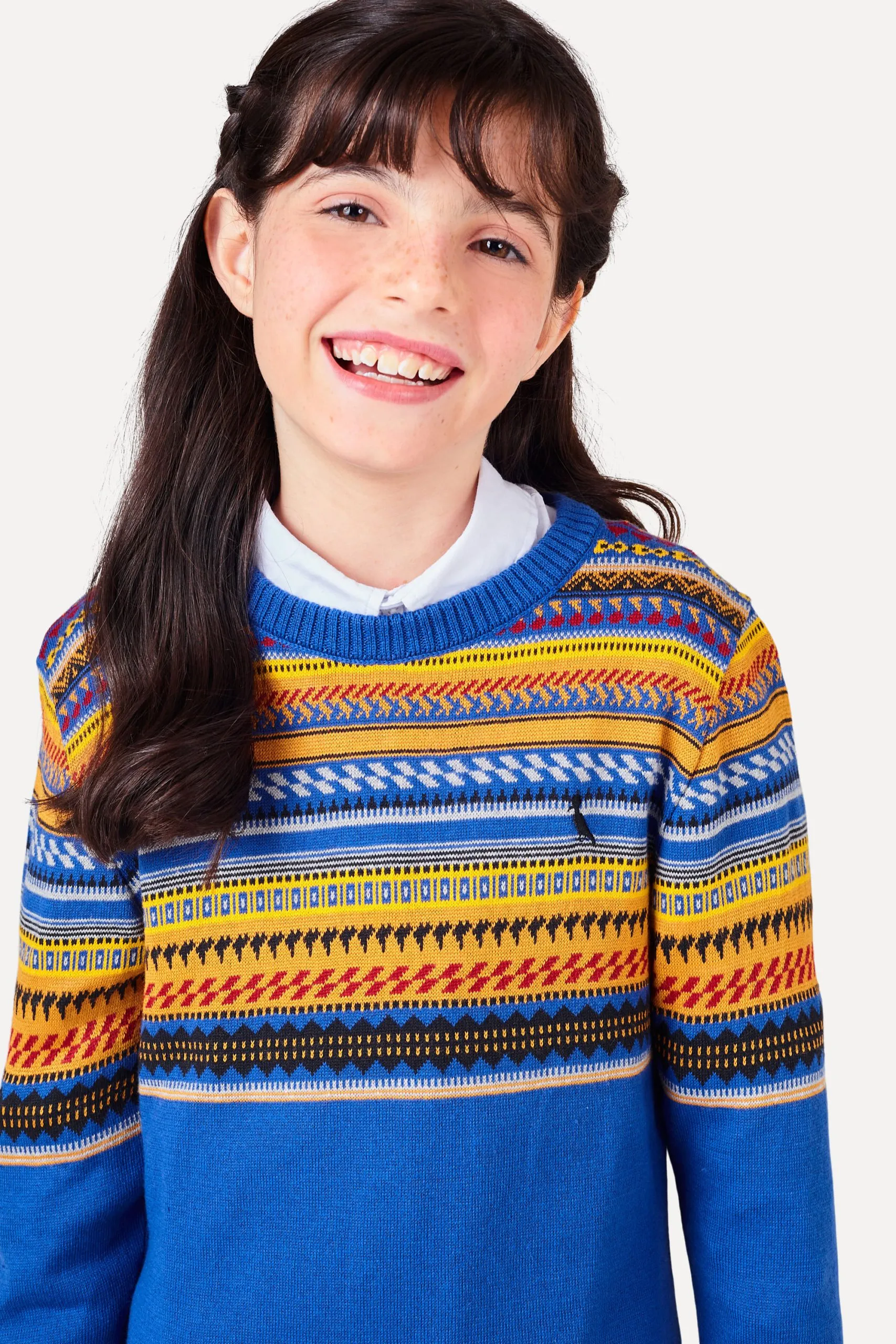 VESTIDO MENINA TRICOT JACQUARD CAMP