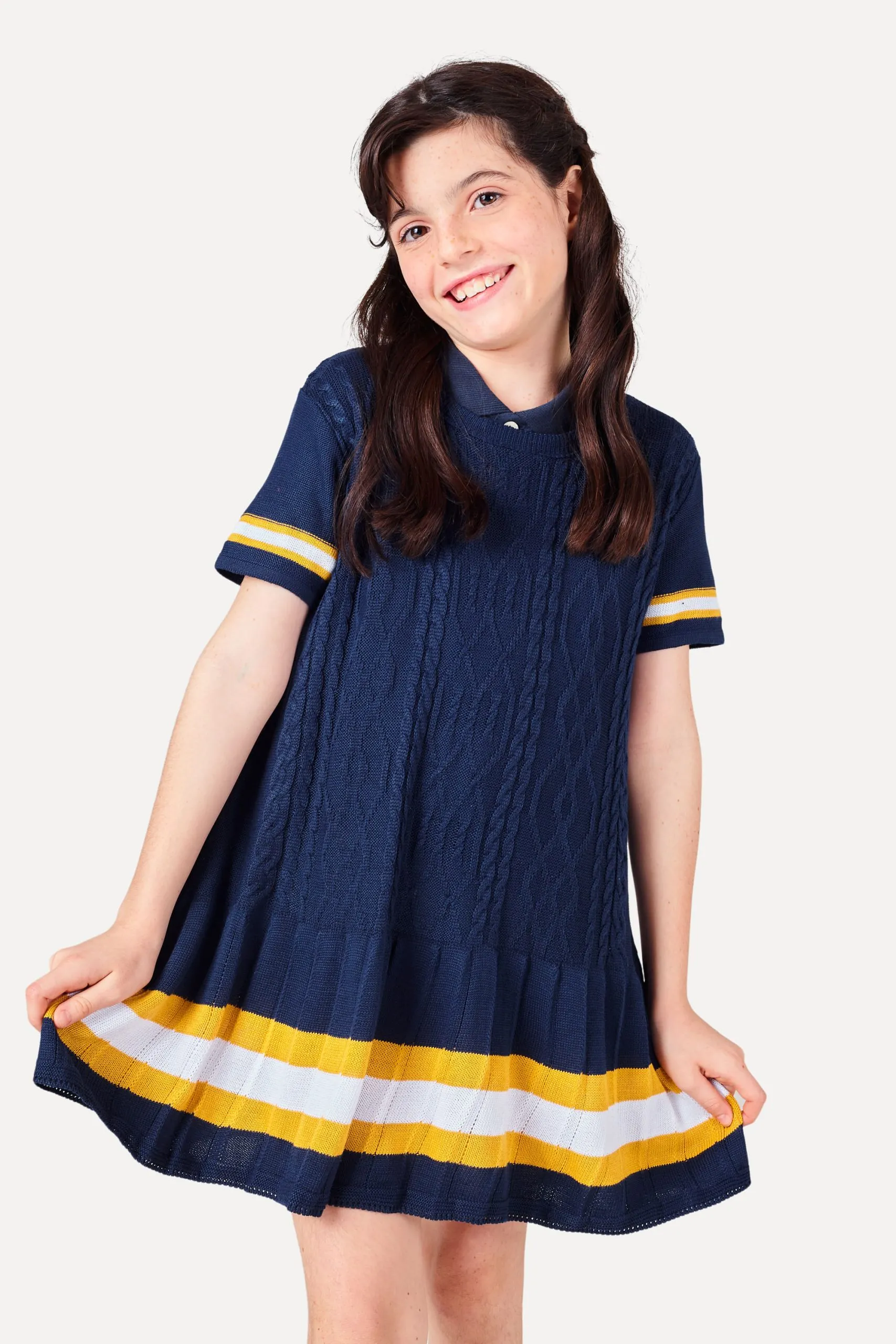 VESTIDO MENINA TRICOT COLLEGE