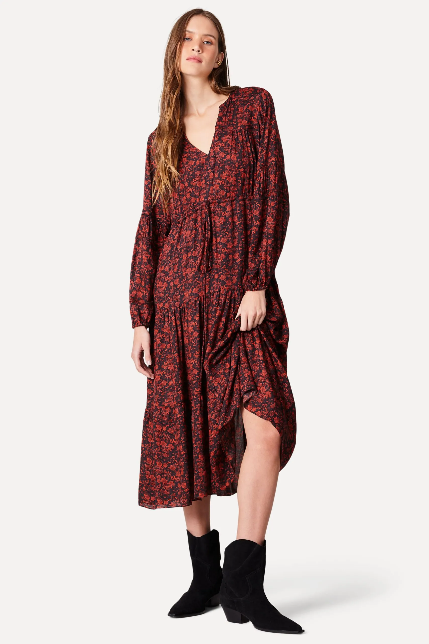 VESTIDO MIDI ESTAMPA CHERRY