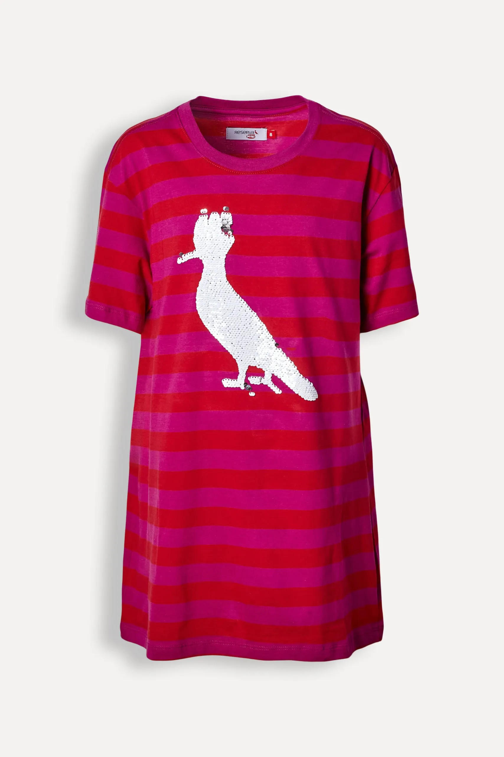 VESTIDO MENINA LISTRA PICA PAU PAETE