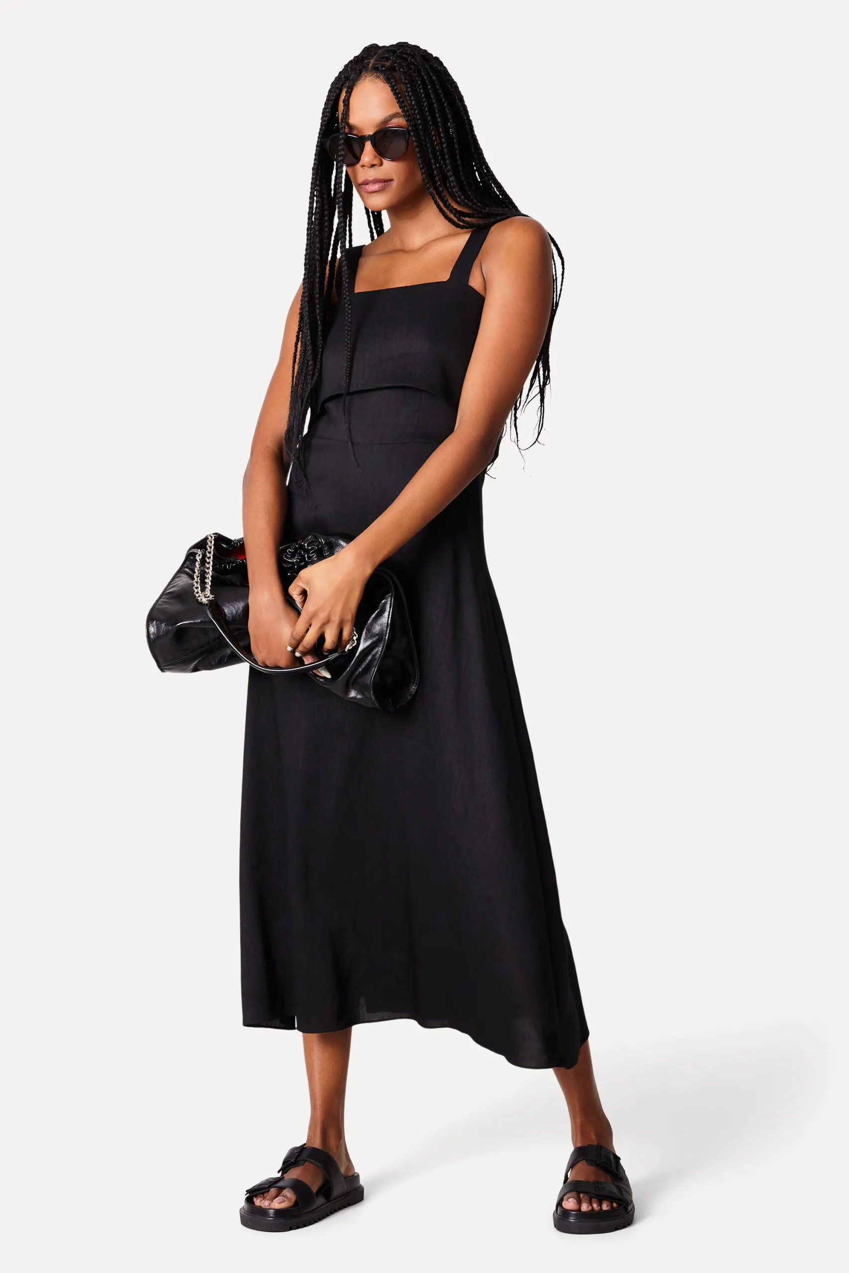 VESTIDO MIDI DE LINHO TECH