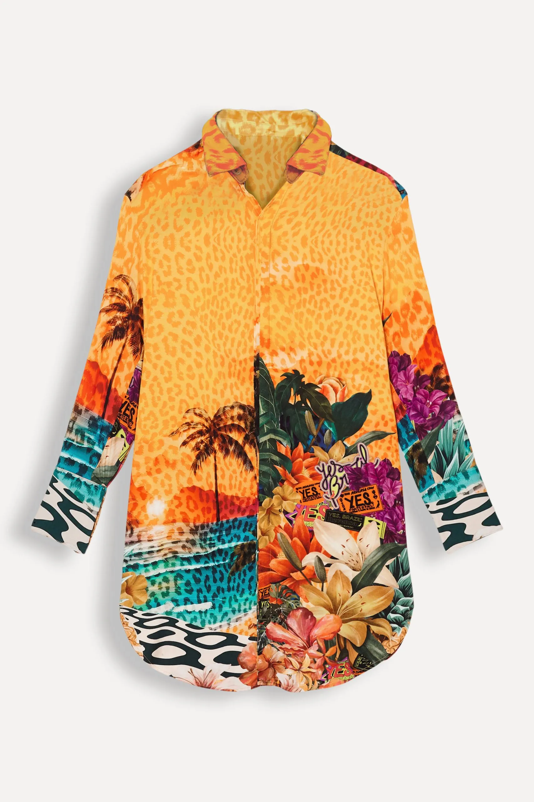 VESTIDO CHEMISIE ESTAMPA YES BRAZIL