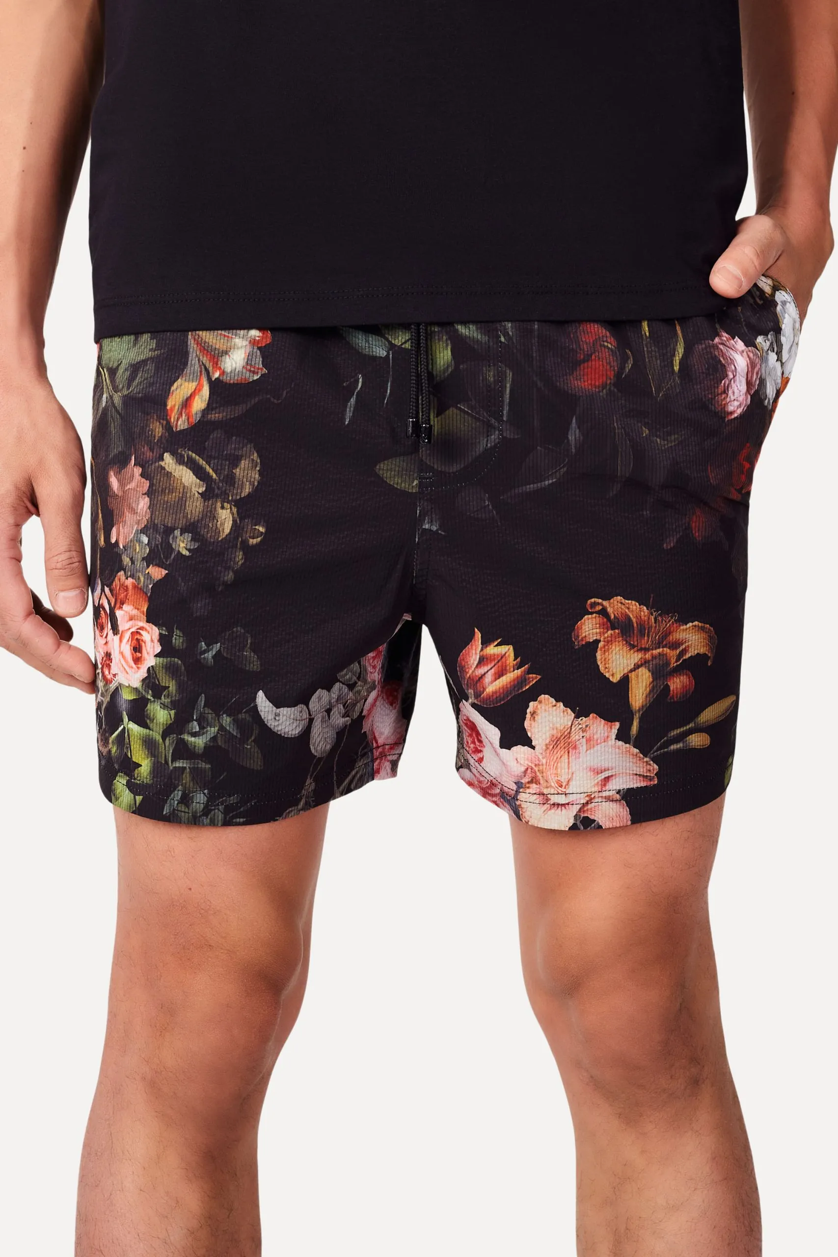 SHORT PRAIA TEXTURA FLORAL URBANO