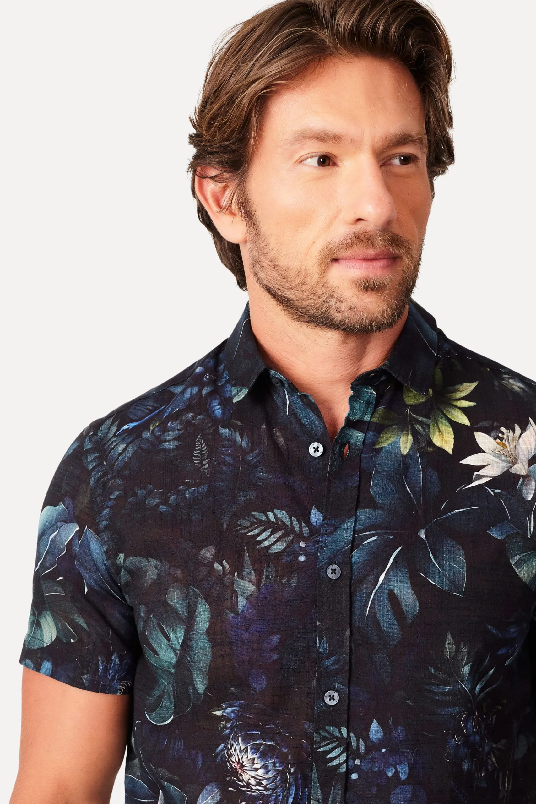 CAMISA MANGA CURTA ESTAMPADA BLUE FOREST