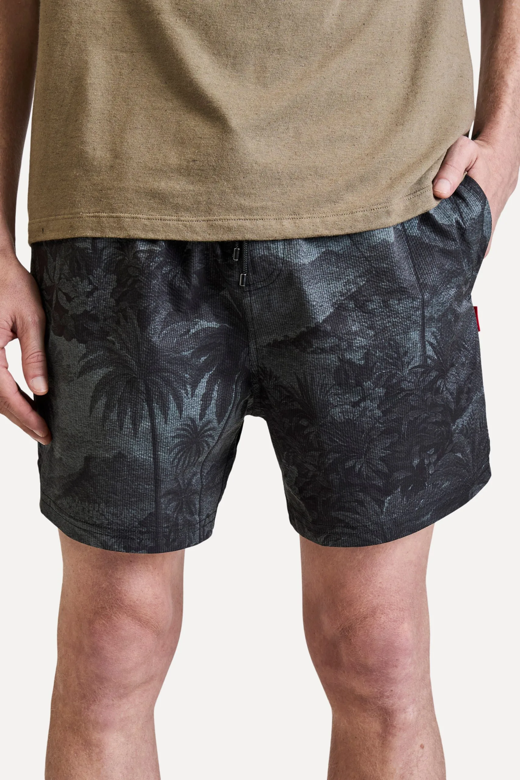 SHORT PRAIA TEXTURA ESTAMPA VINTAGE RIO