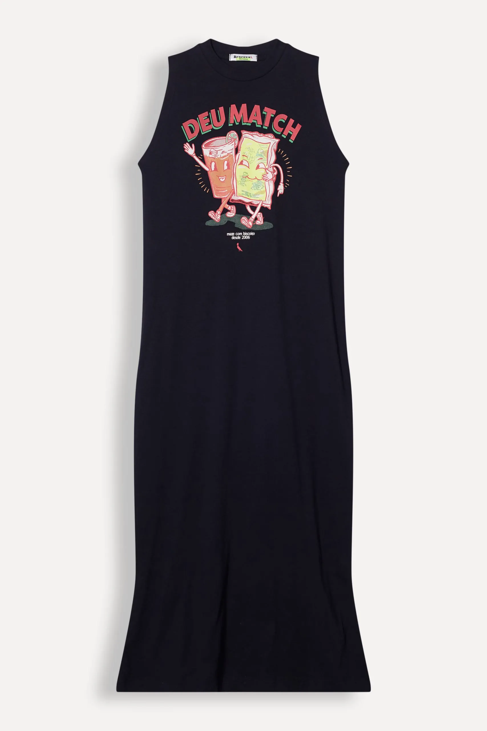 VESTIDO LONGO DE MALHA ESTAMPA DEU MATCH