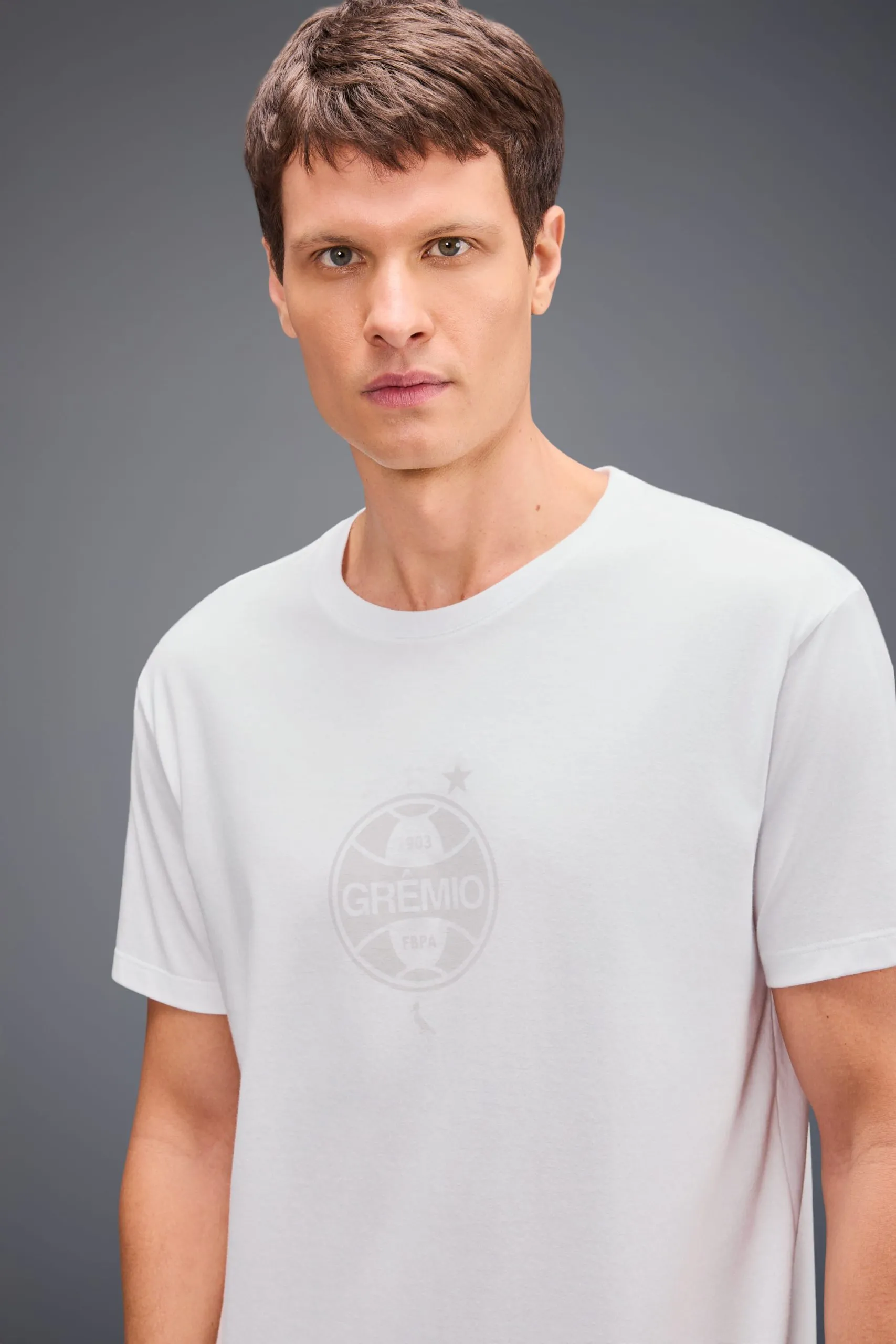 CAMISETA ESTAMPADA ESCUDO PEITO GREMIO