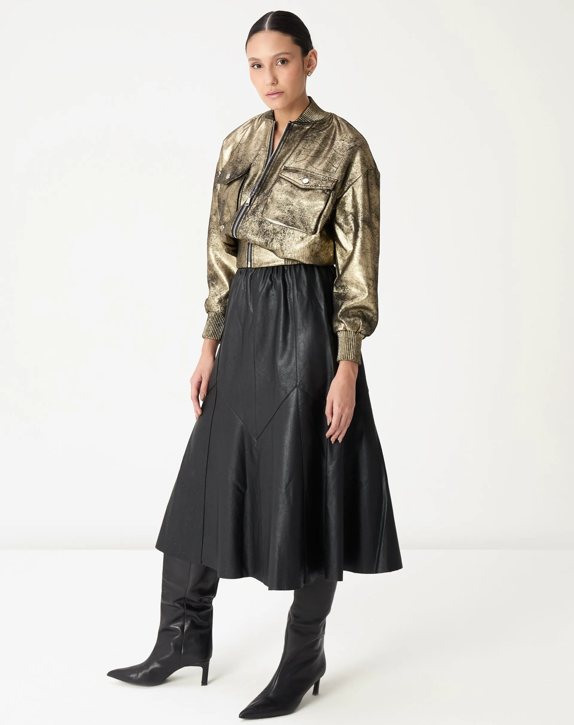 Saia Midi Statement - Preto