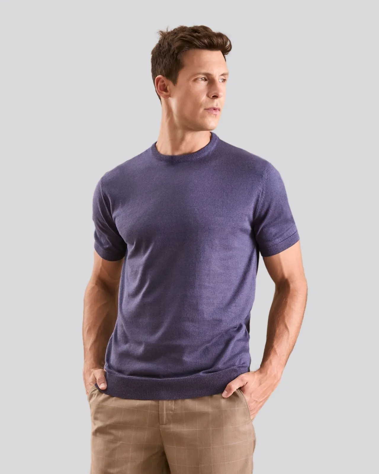 Camiseta tricô marinho