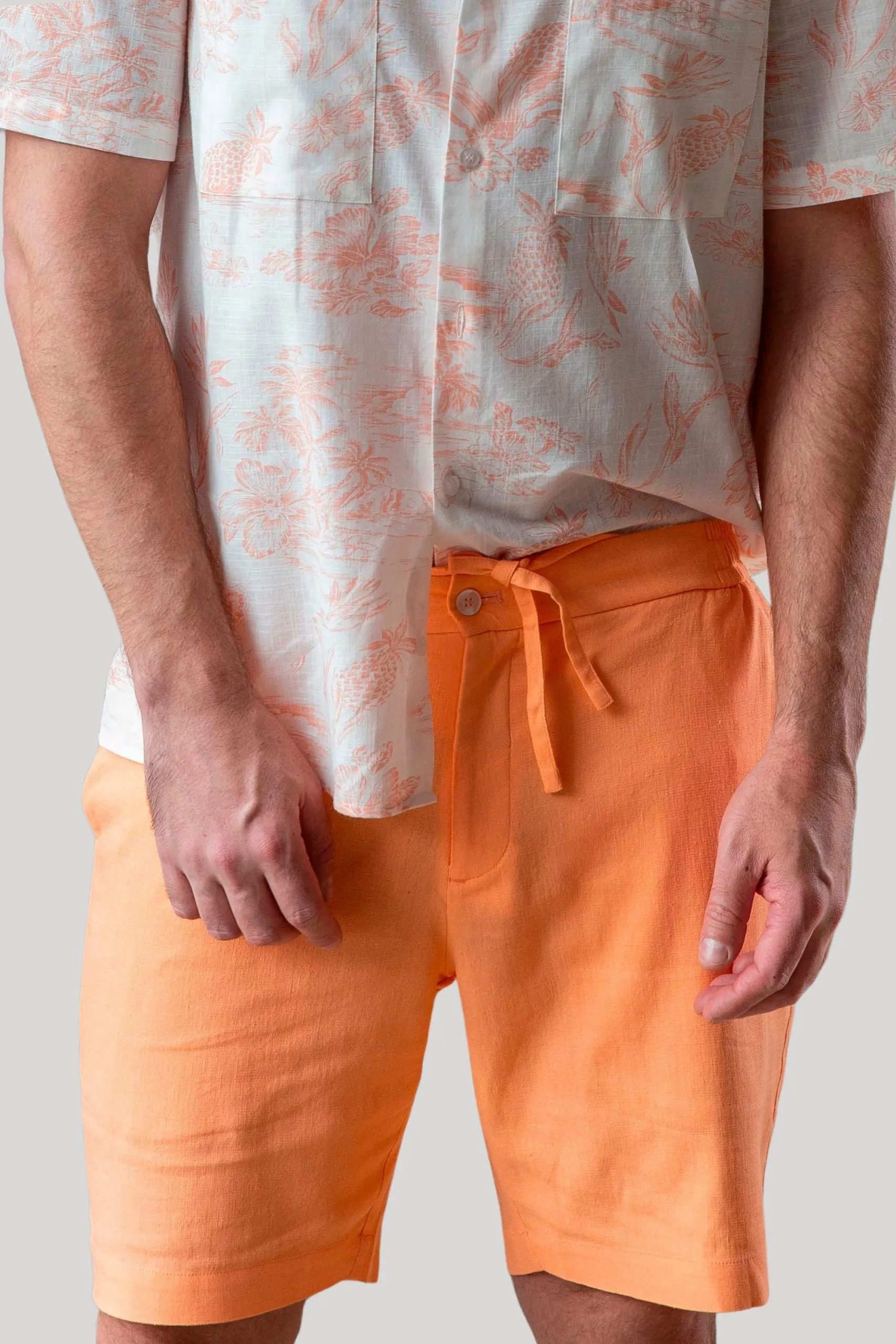 Bermuda Sagi linho salmão